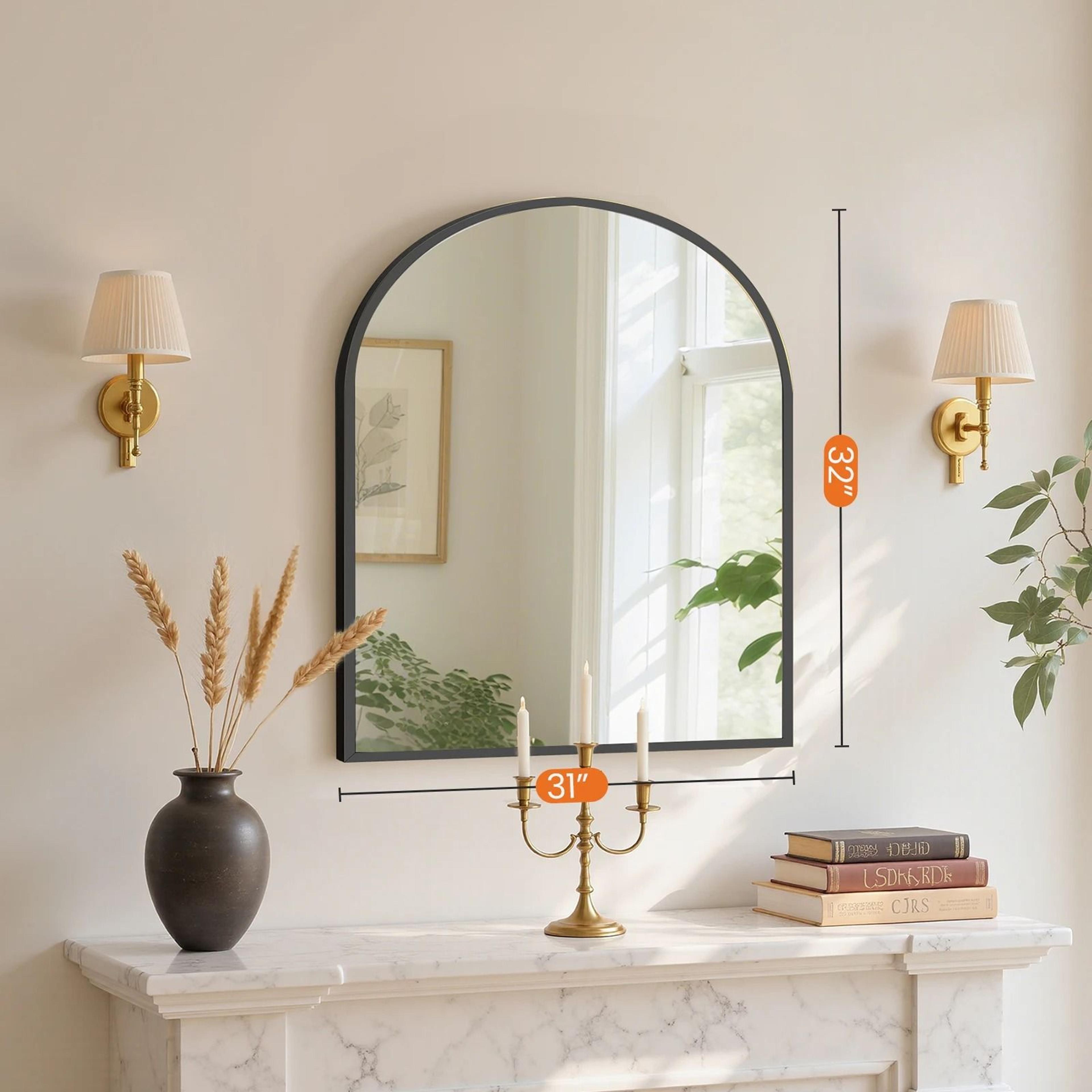 Modern Arched Metal Wall Mirror 7