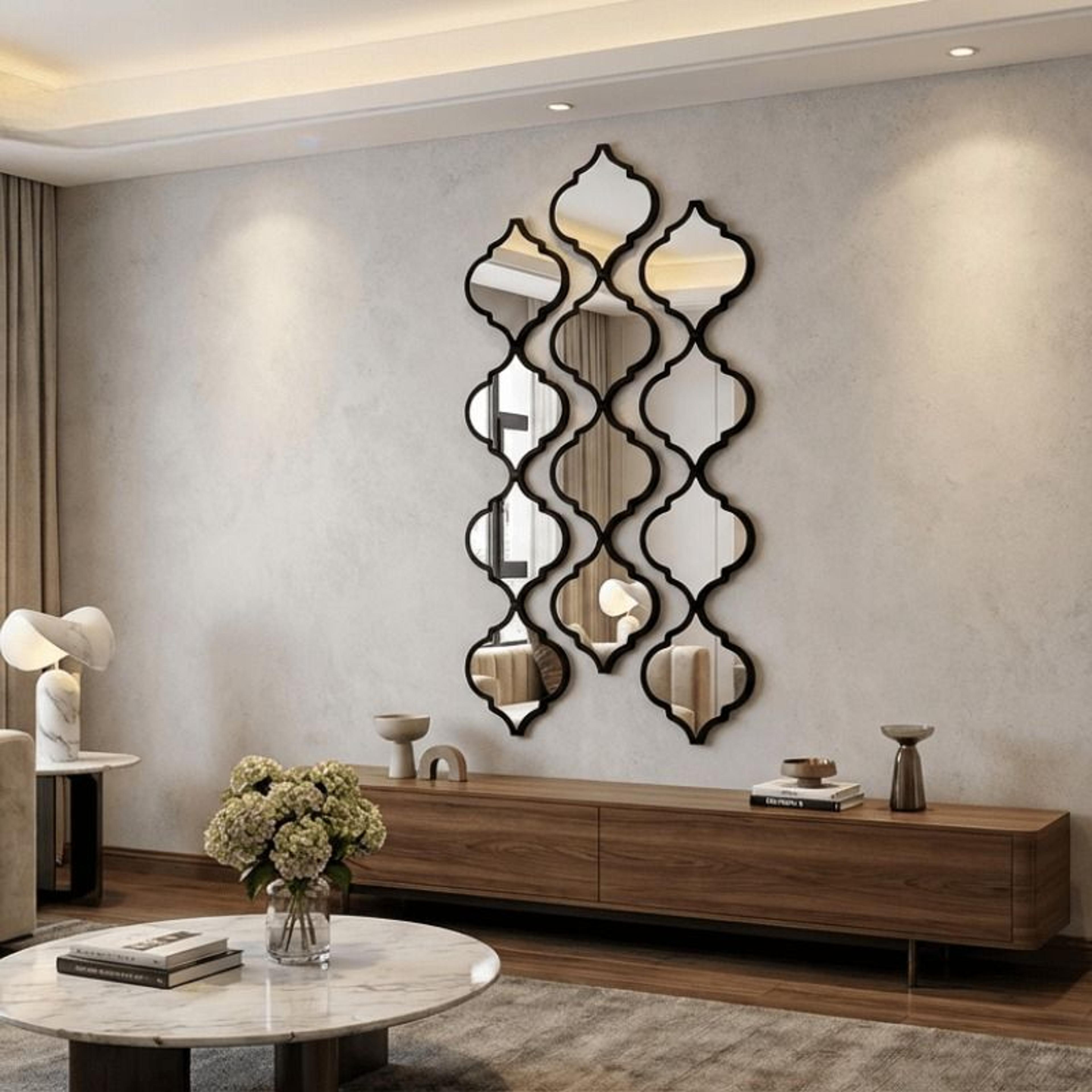 12Piece Moroccan Plastic Frame Wall Mirror Set 1