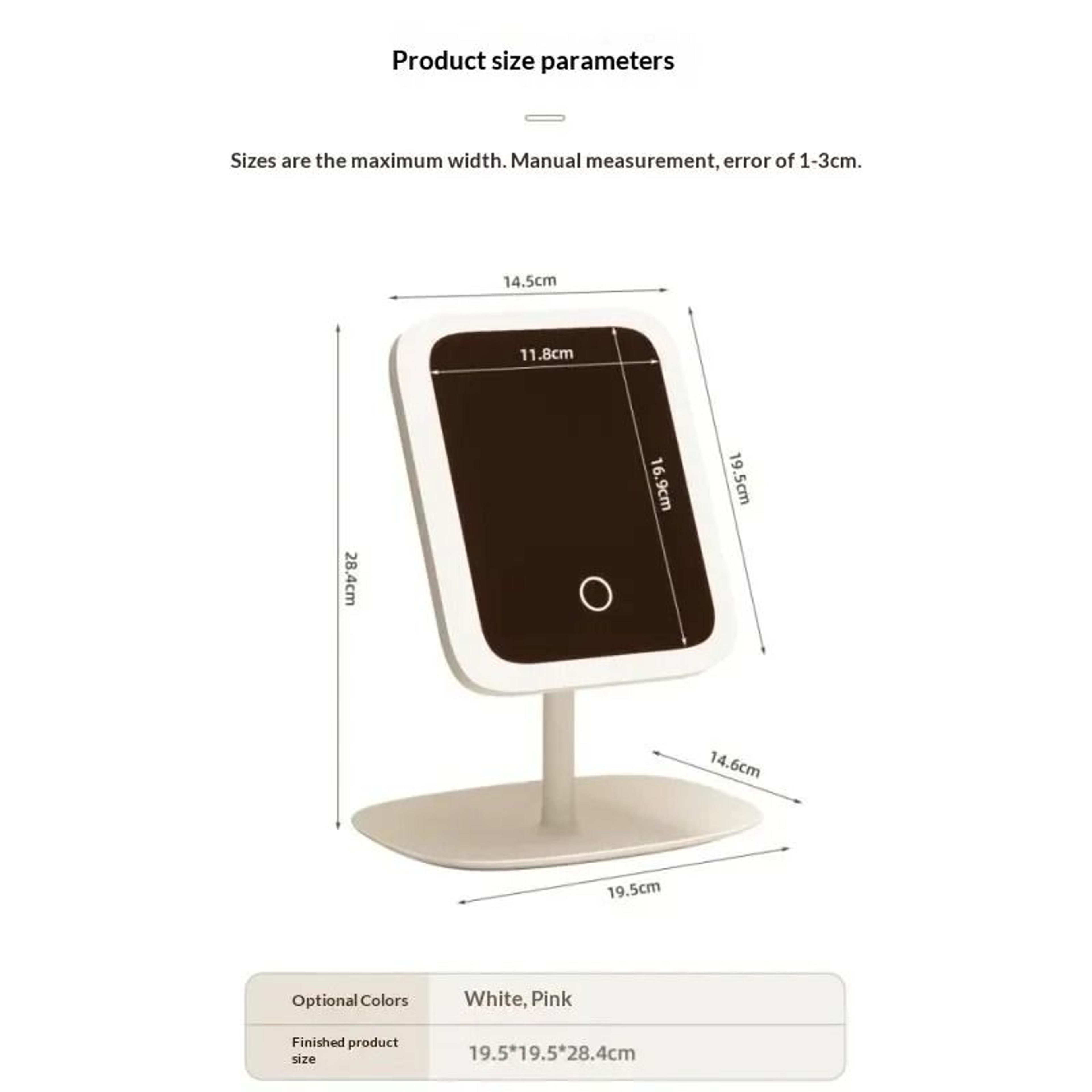Compact TouchScreen LED Vanity Makeup Mirror 6