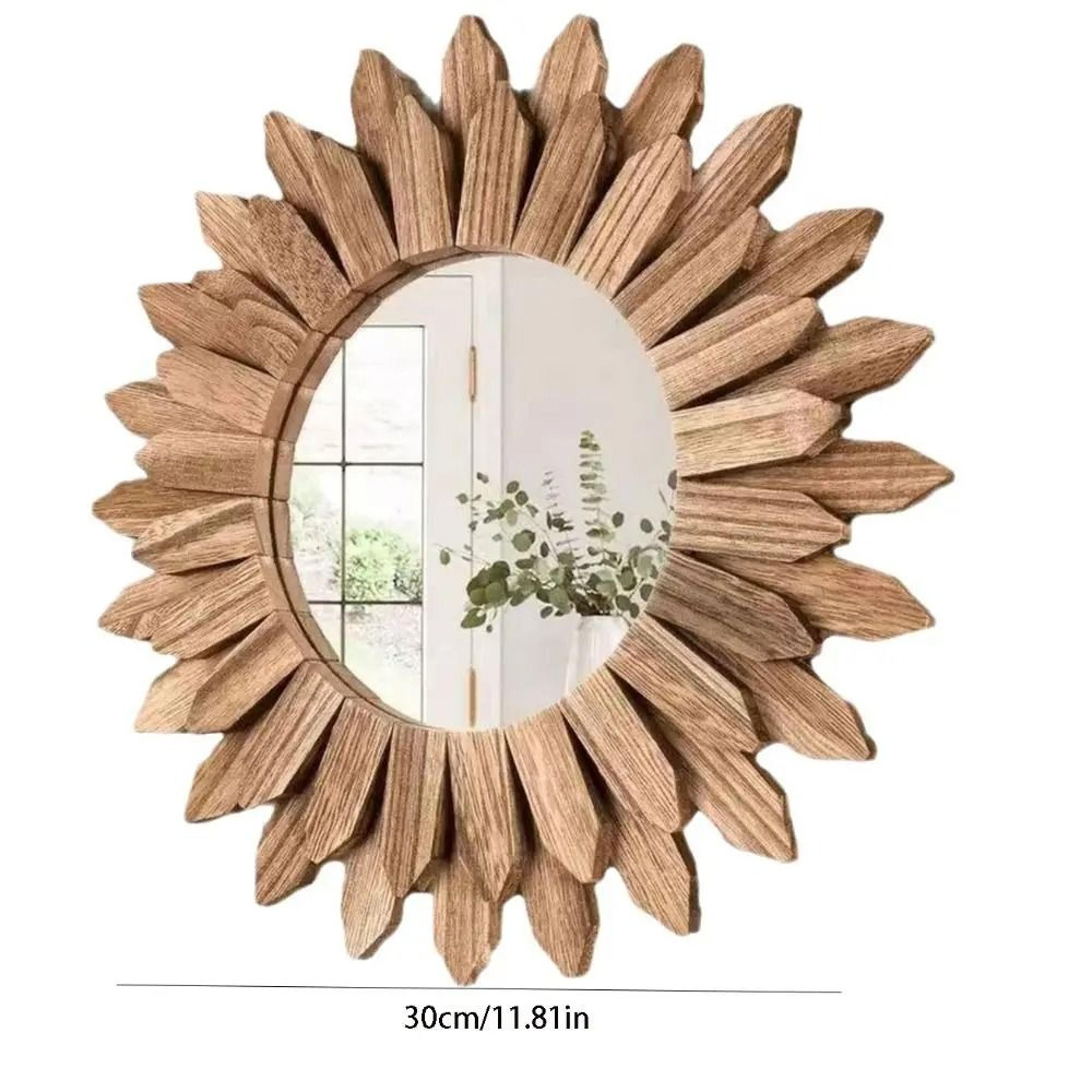 Rustic Wooden Farmhouse Decorative Wall Mirror 5