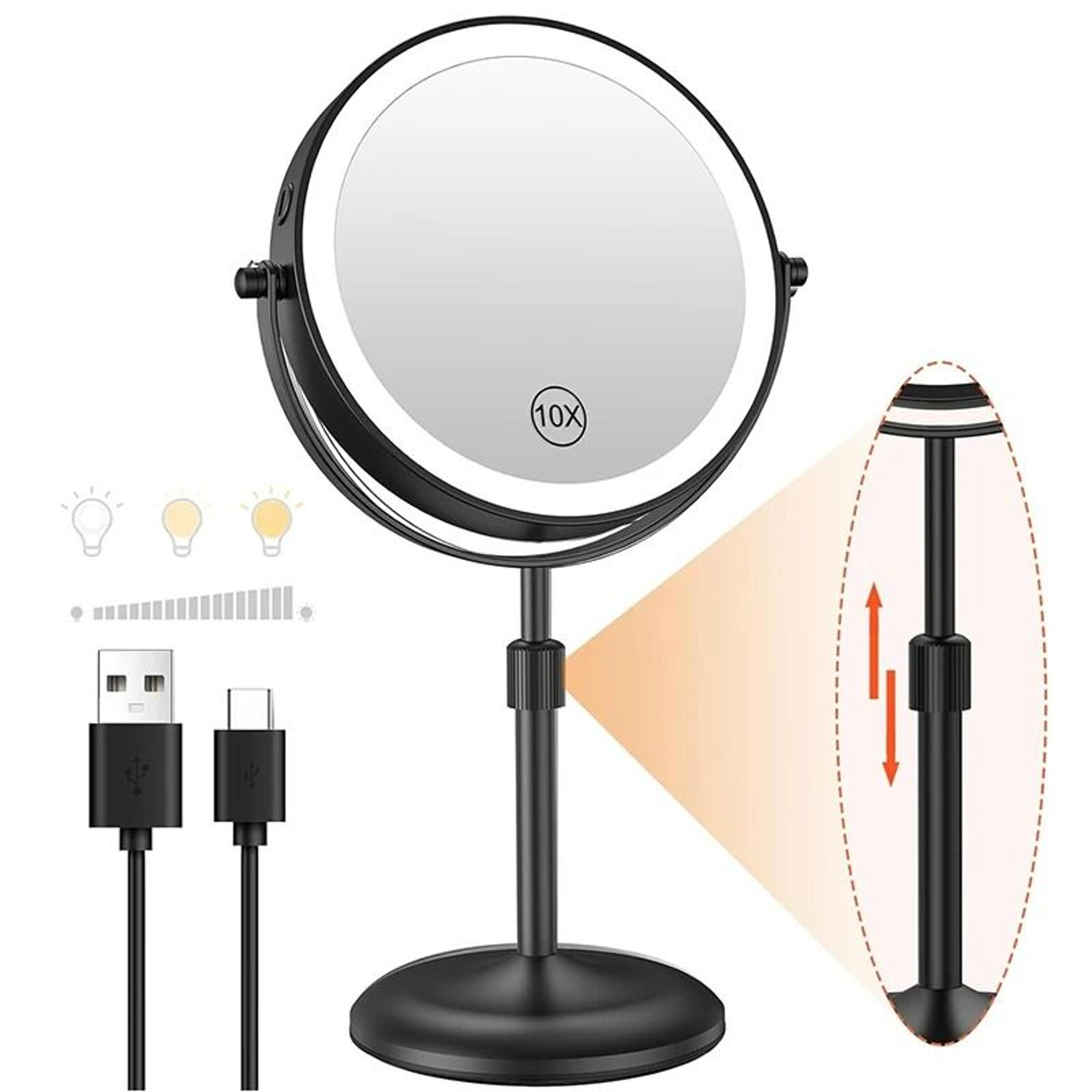 8Inch 10X Magnifying 360Degree Rotating Desktop Vanity Mirror 7