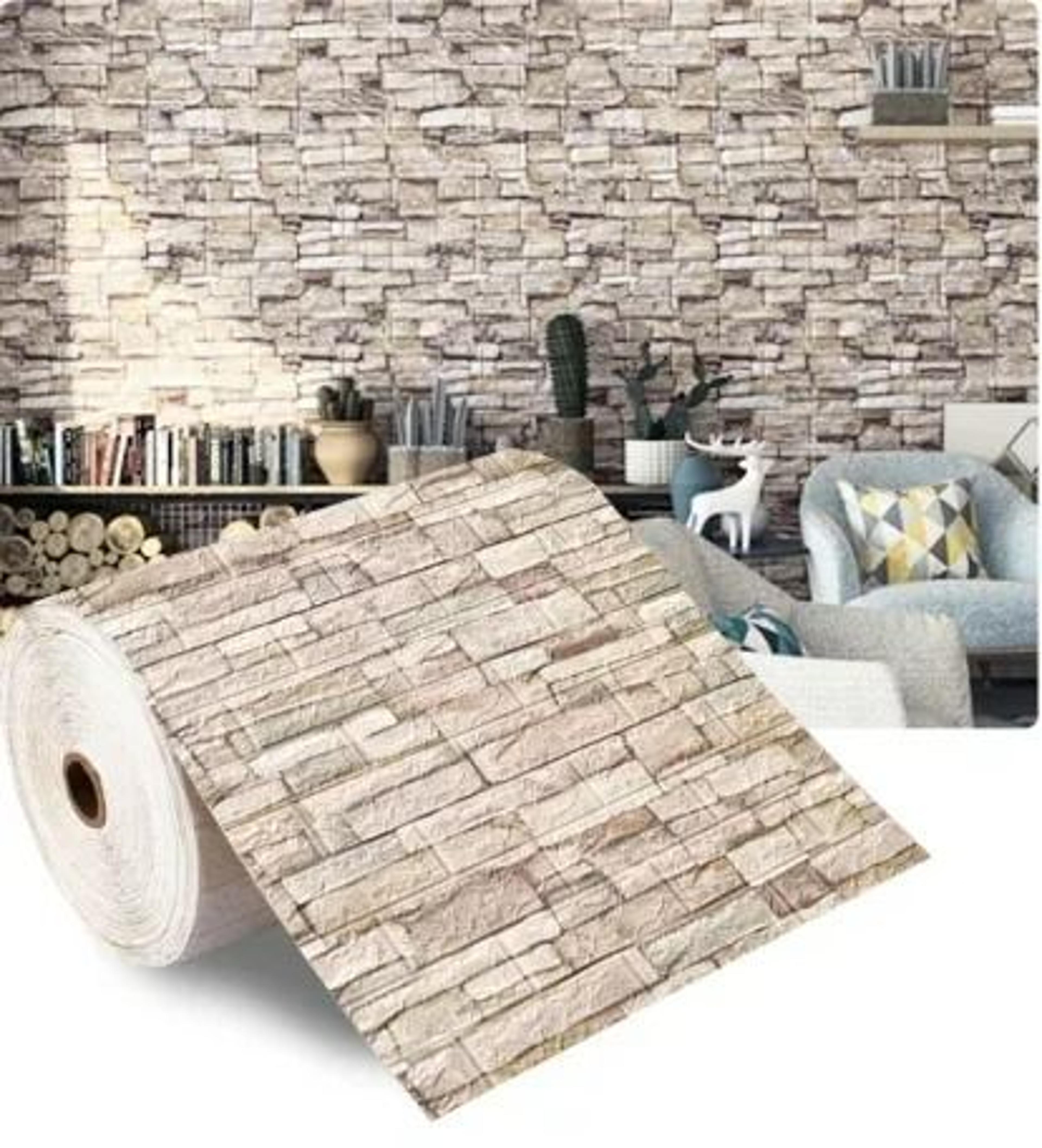 Retro 3D Faux Brick Peel And Stick Wall Contact Paper 14