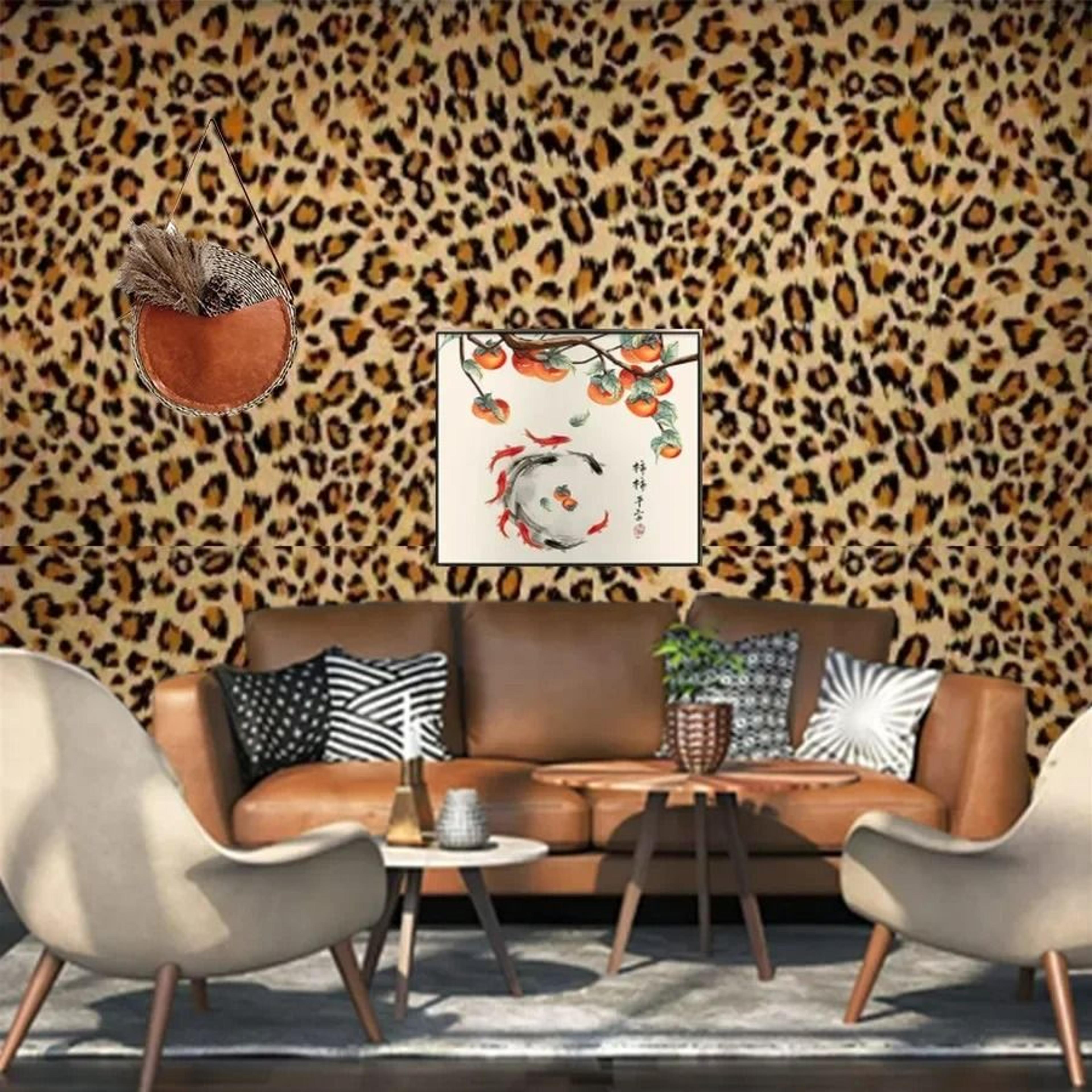 Leopard Print SelfAdhesive PVC Decorative Wallpaper 4