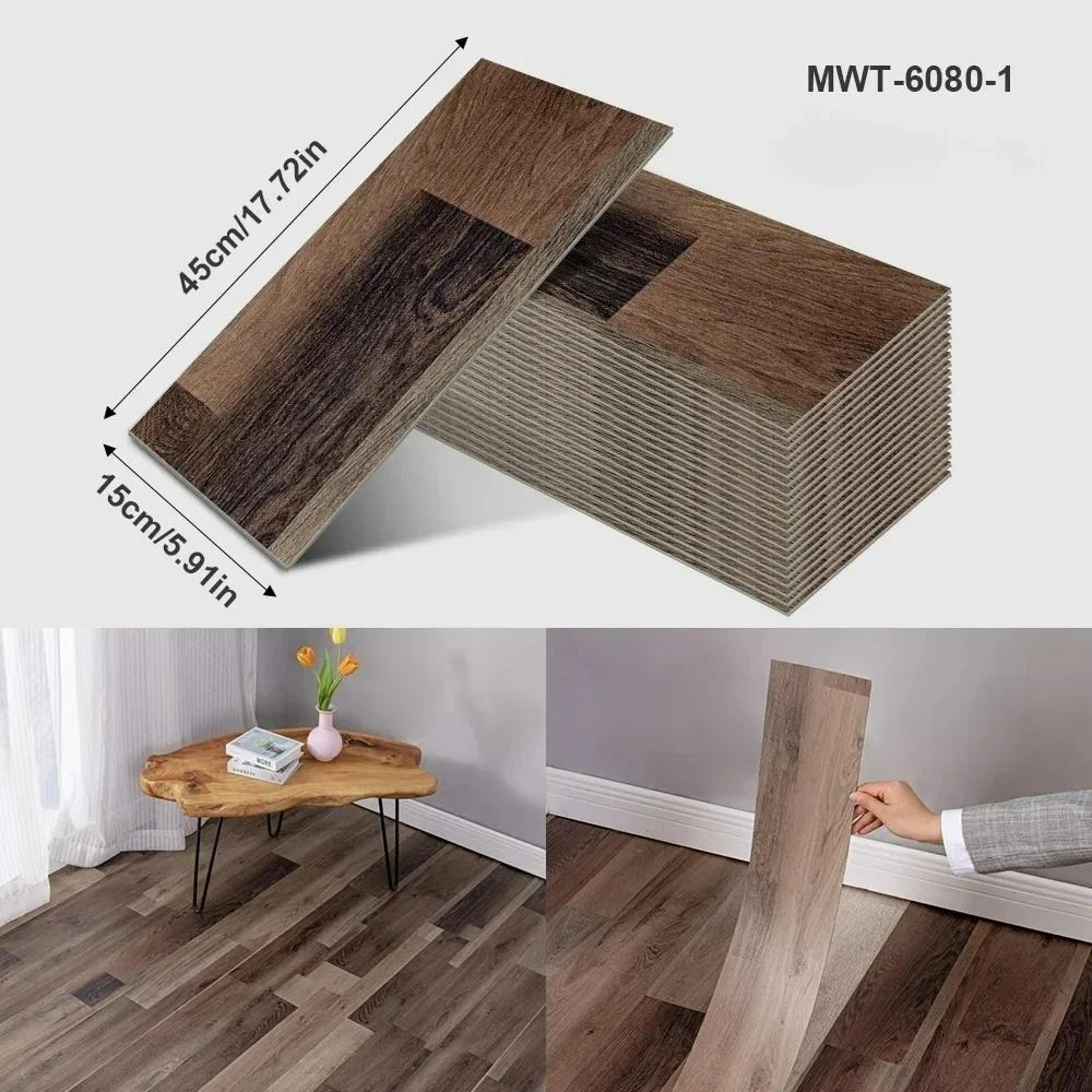 3D SelfAdhesive Wood Grain Wall  Floor Stickers 5