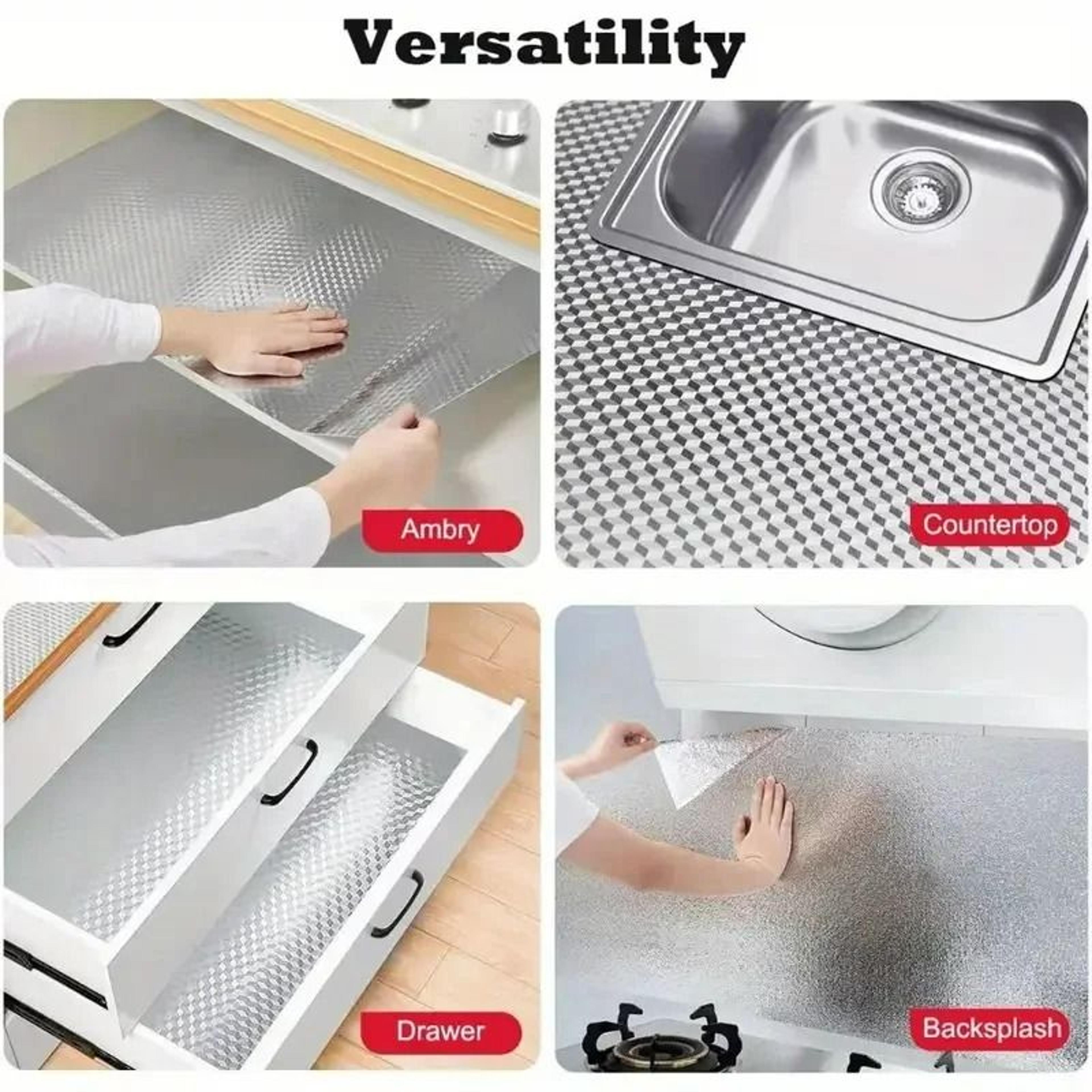 Kitchen Aluminum Foil AntiOil Waterproof SelfAdhesive Wall Sticker Roll 6
