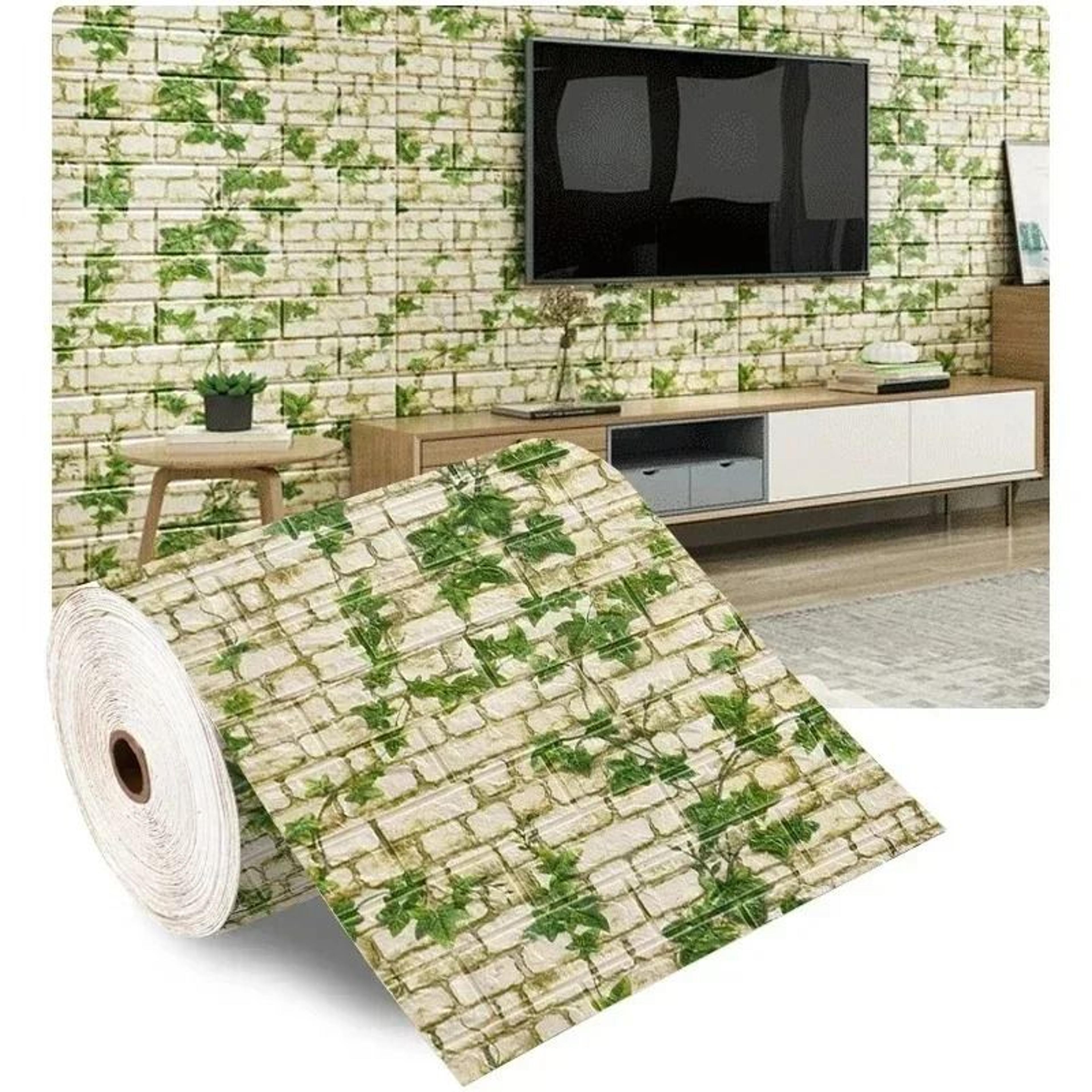 3D Sculpted Brick Foam Waterproof SelfAdhesive Wall Tile Roll 7
