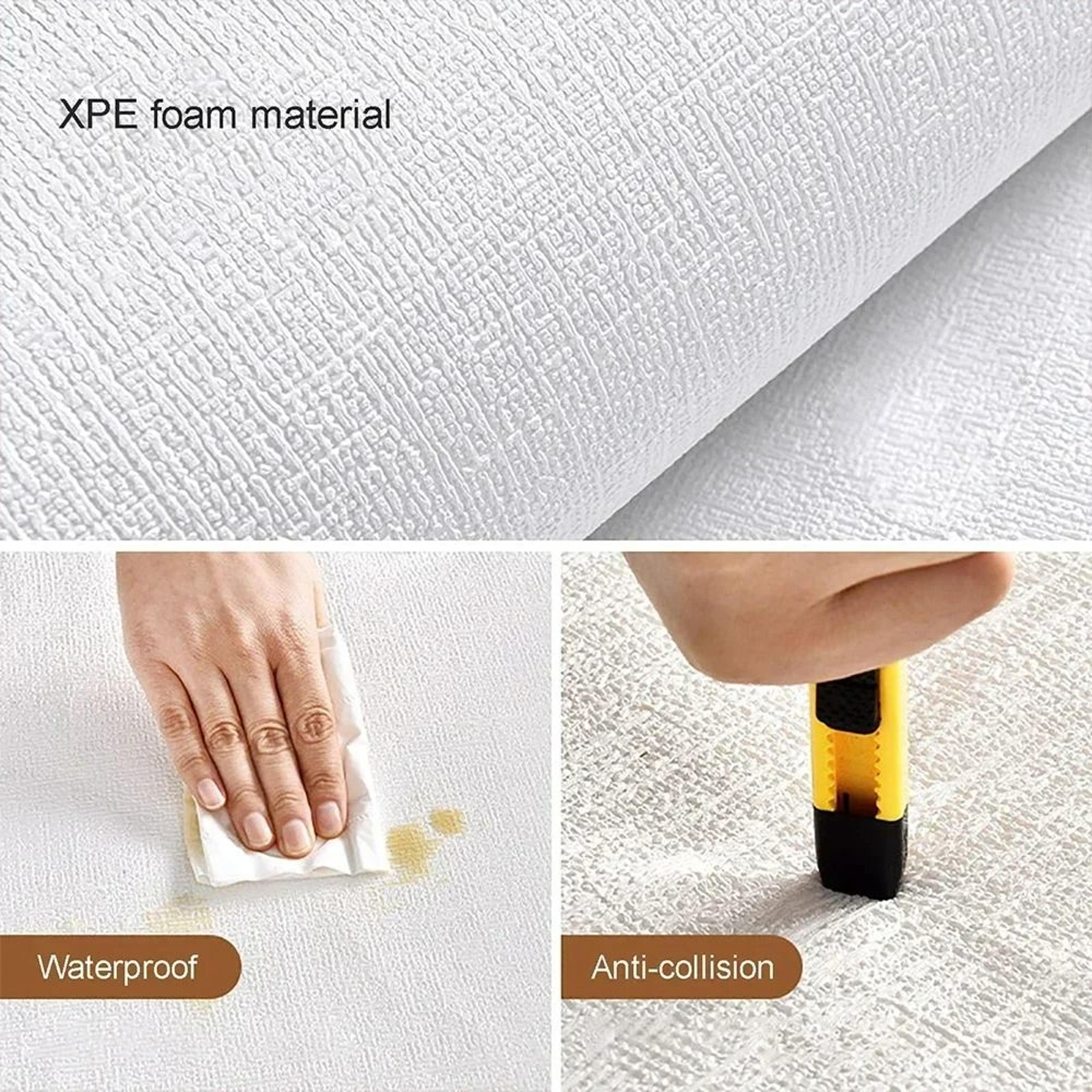 3D Linen Textured Thickened SelfAdhesive Waterproof Wallpaper Roll 2