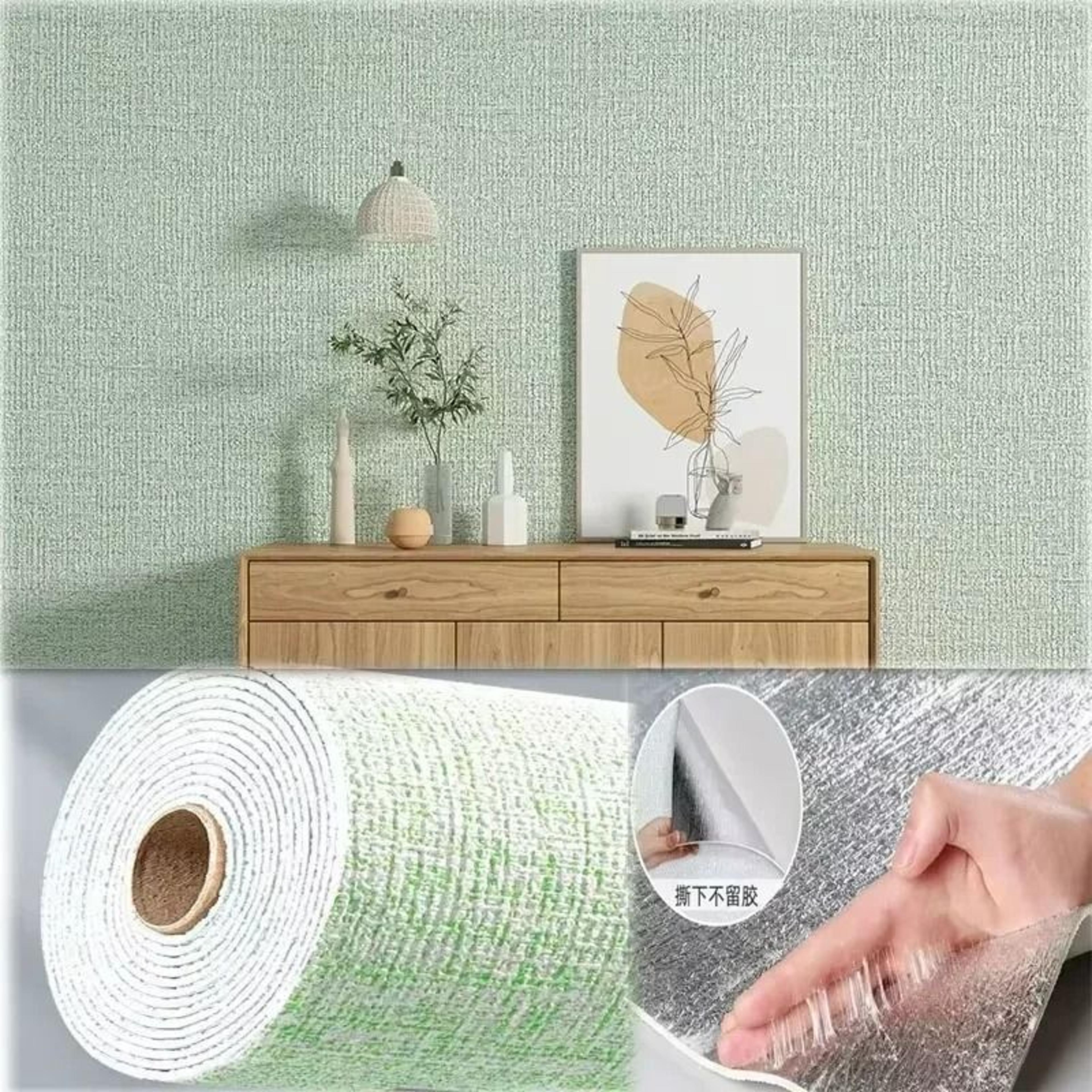 Colorful 3D Foam Linen Textured Waterproof SelfAdhesive Wallpaper 7