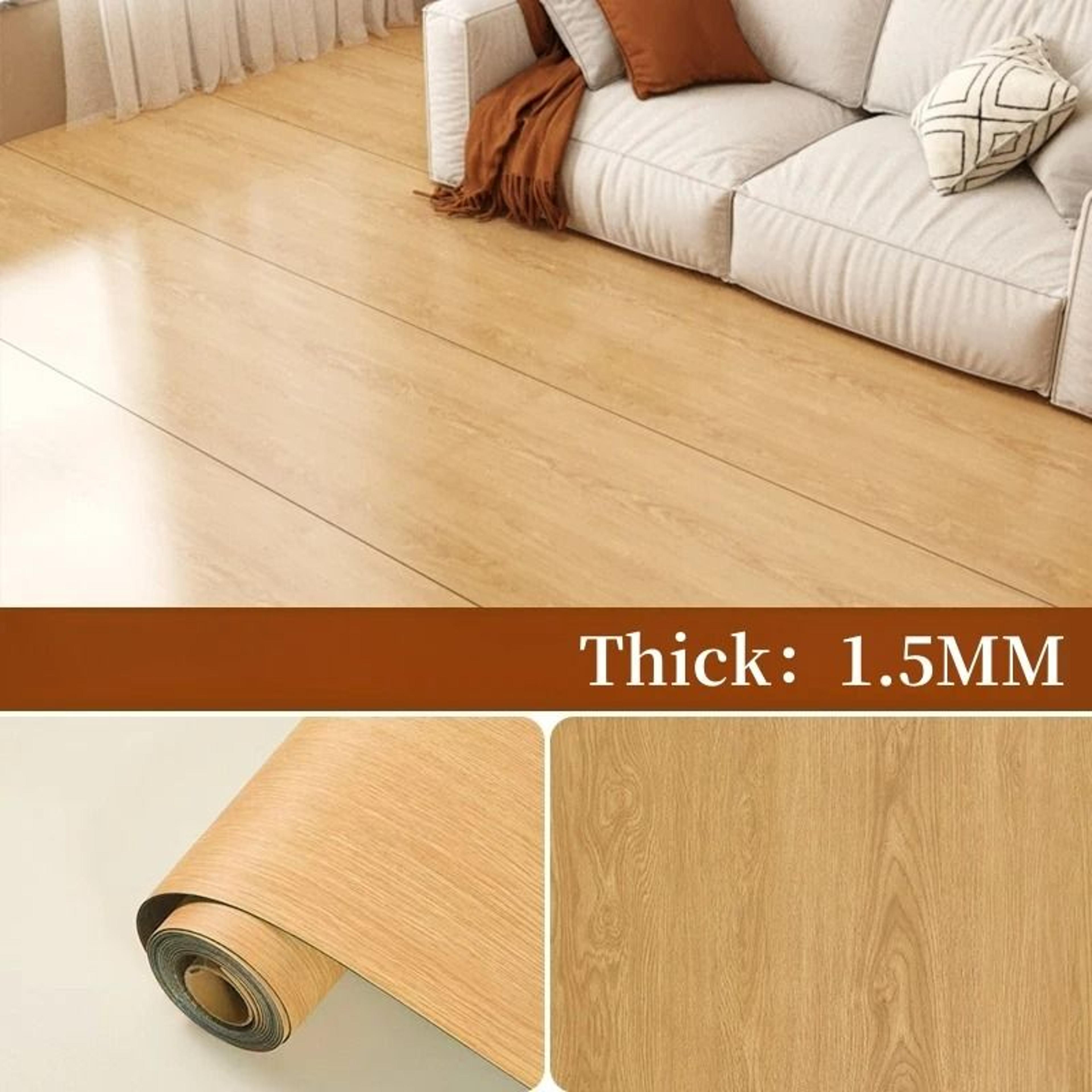 Imitation Wood Grain Thickened SelfAdhesive Floor  Wall Wallpaper 6