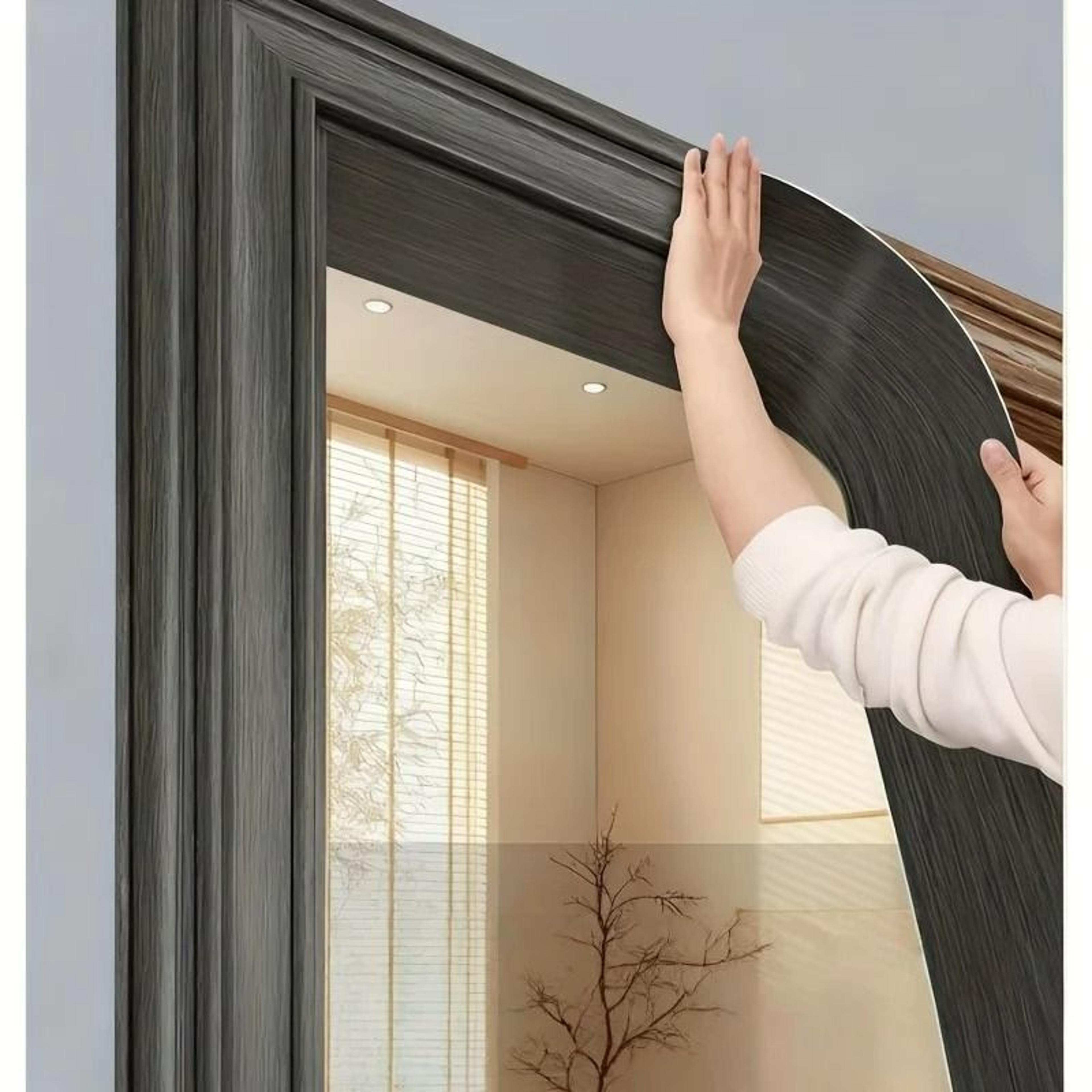 Thickened Wood Grain Skirting Line Wall Sticker Roll 5