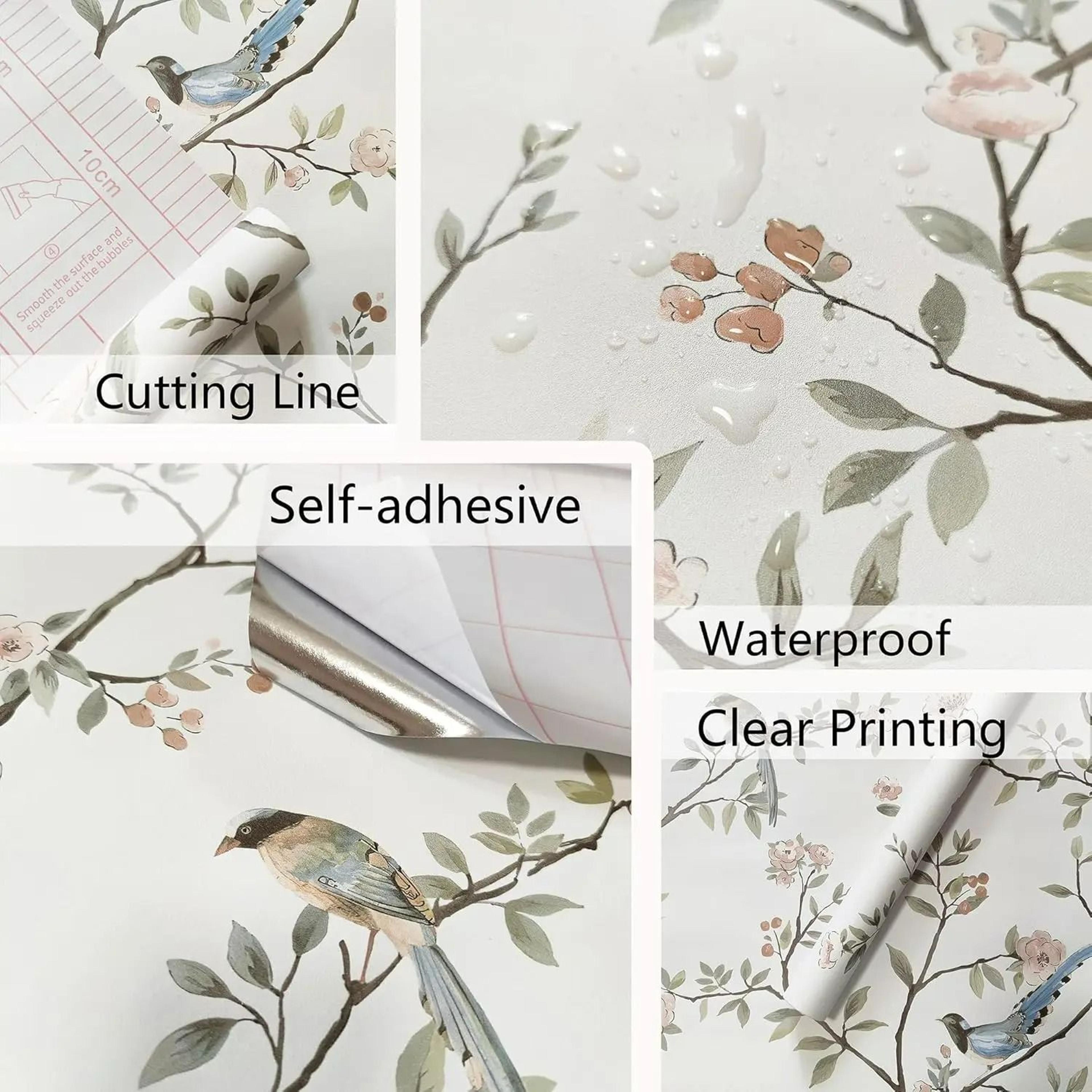 Floral Birds Peel And Stick Wallpaper Roll 5