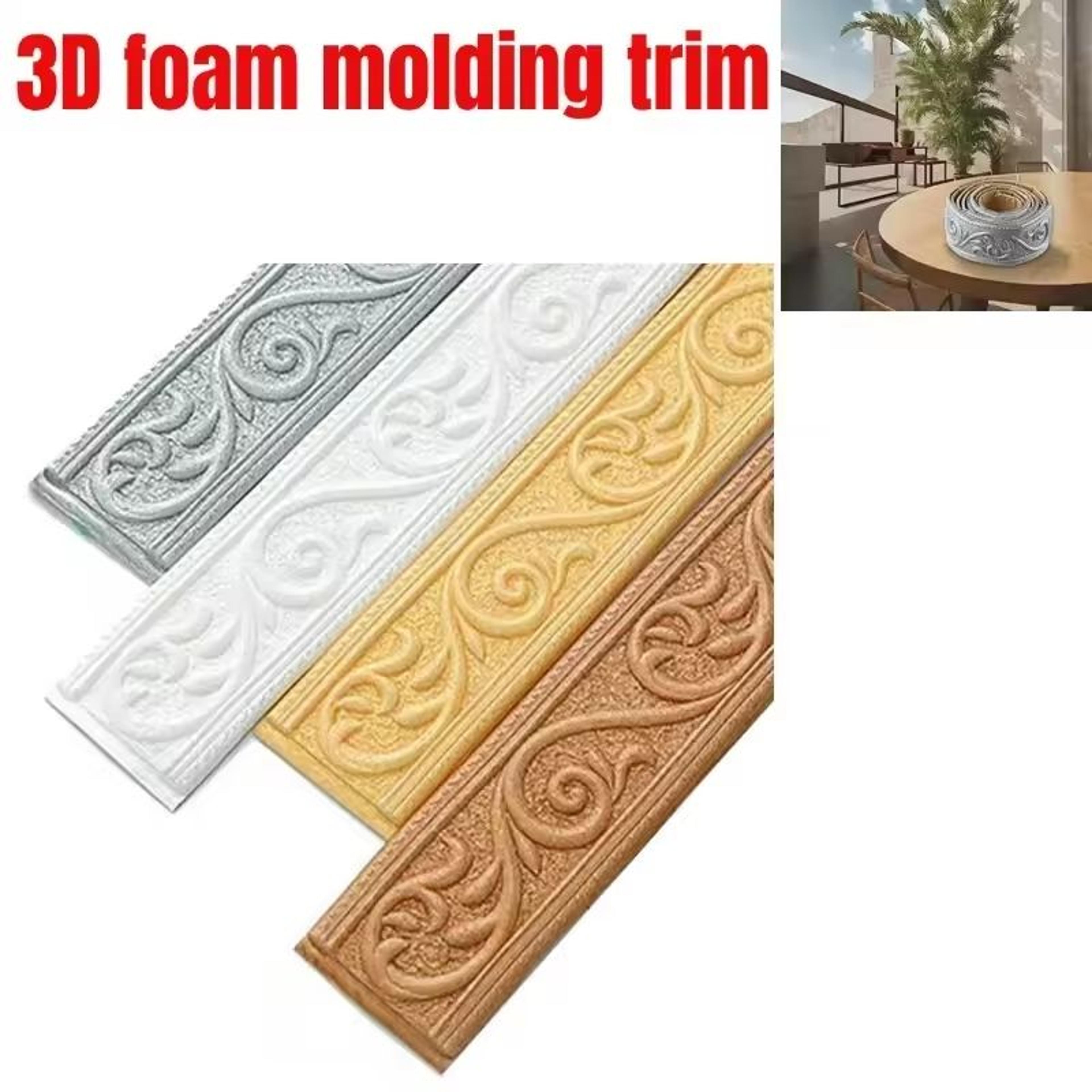 3D SelfAdhesive Waterproof Vinyl Wall Trim  Baseboard Strip 2