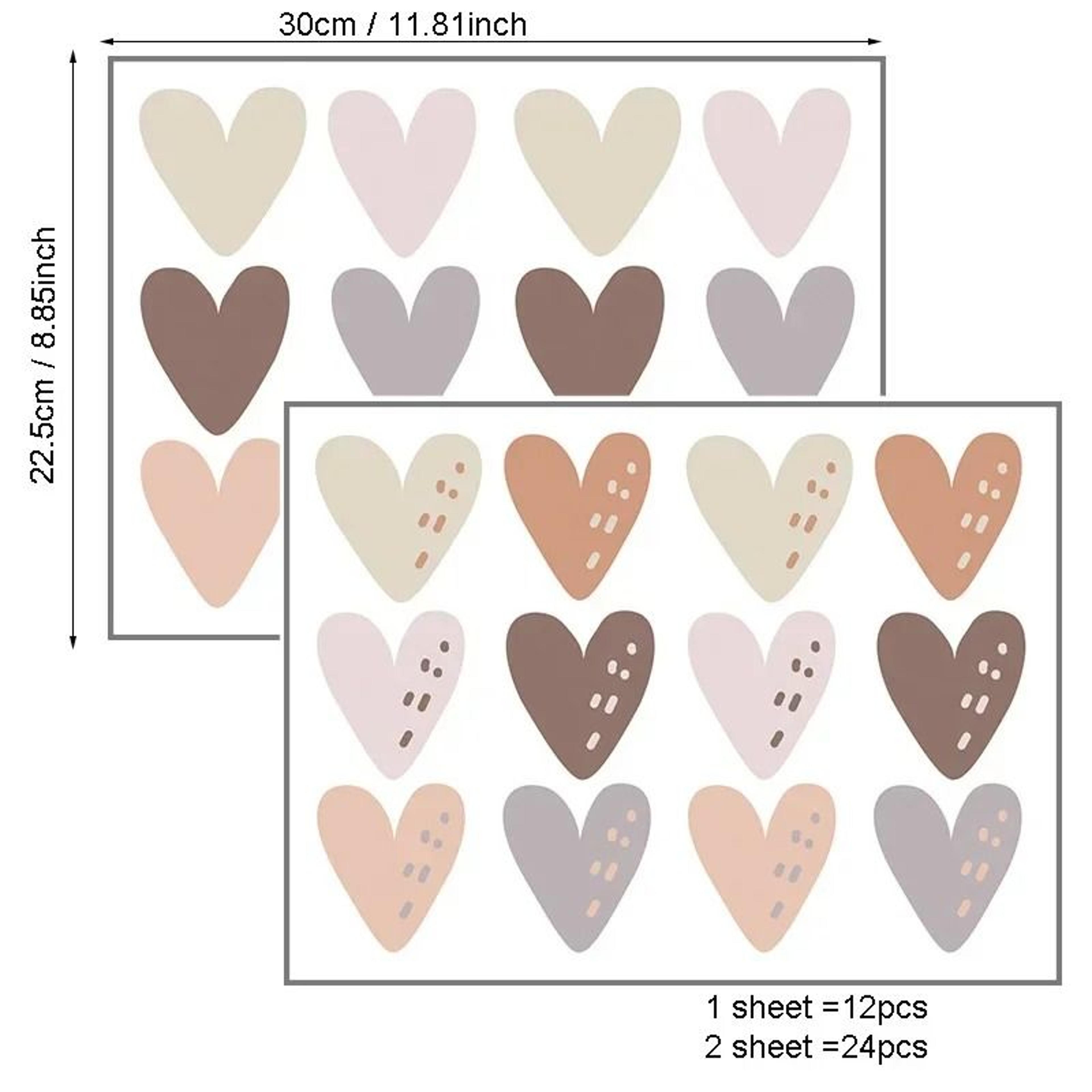 24Piece Heart Wall Sticker Decal Set 8