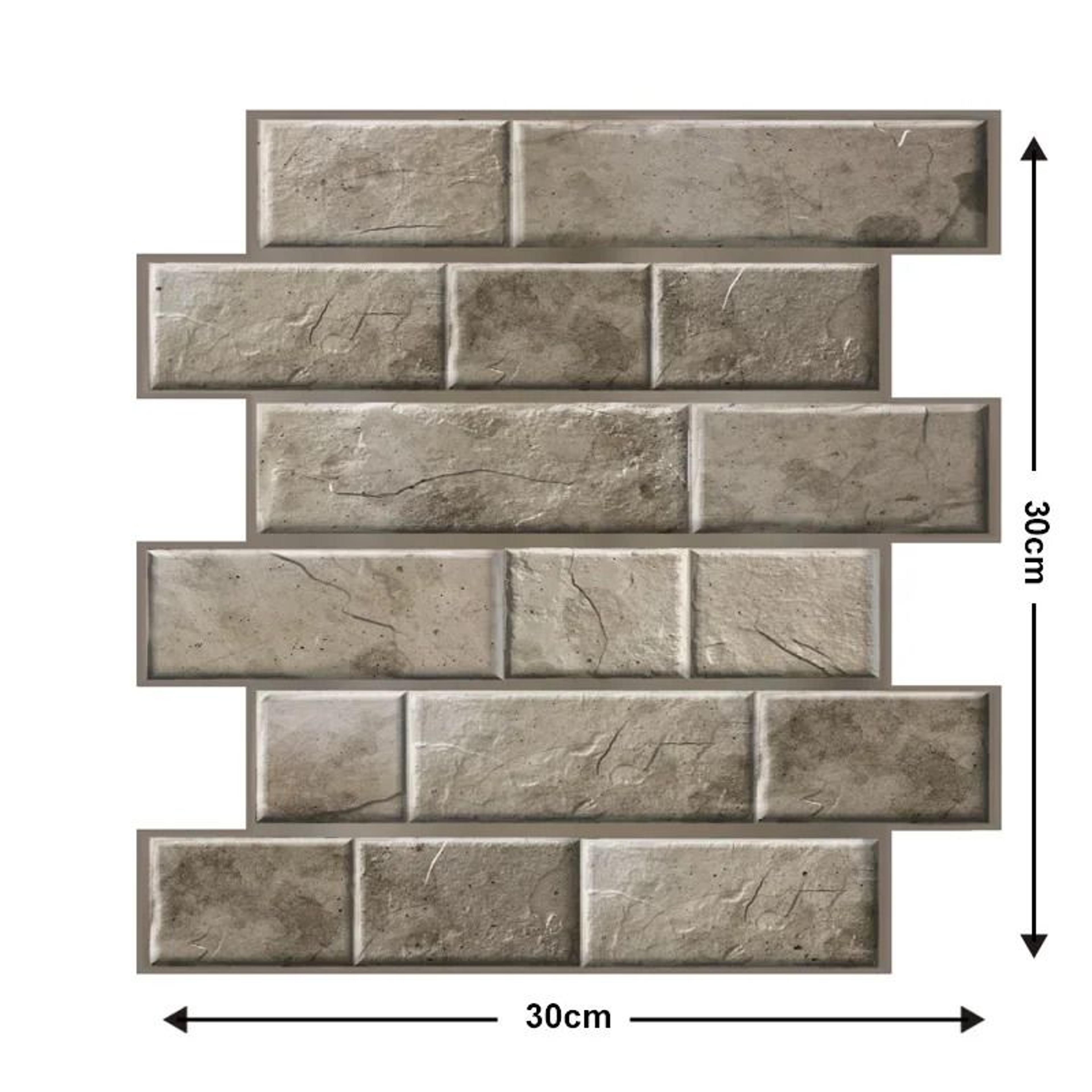 5Pack Retro 3D SelfAdhesive Subway Tile Wall Panels 7