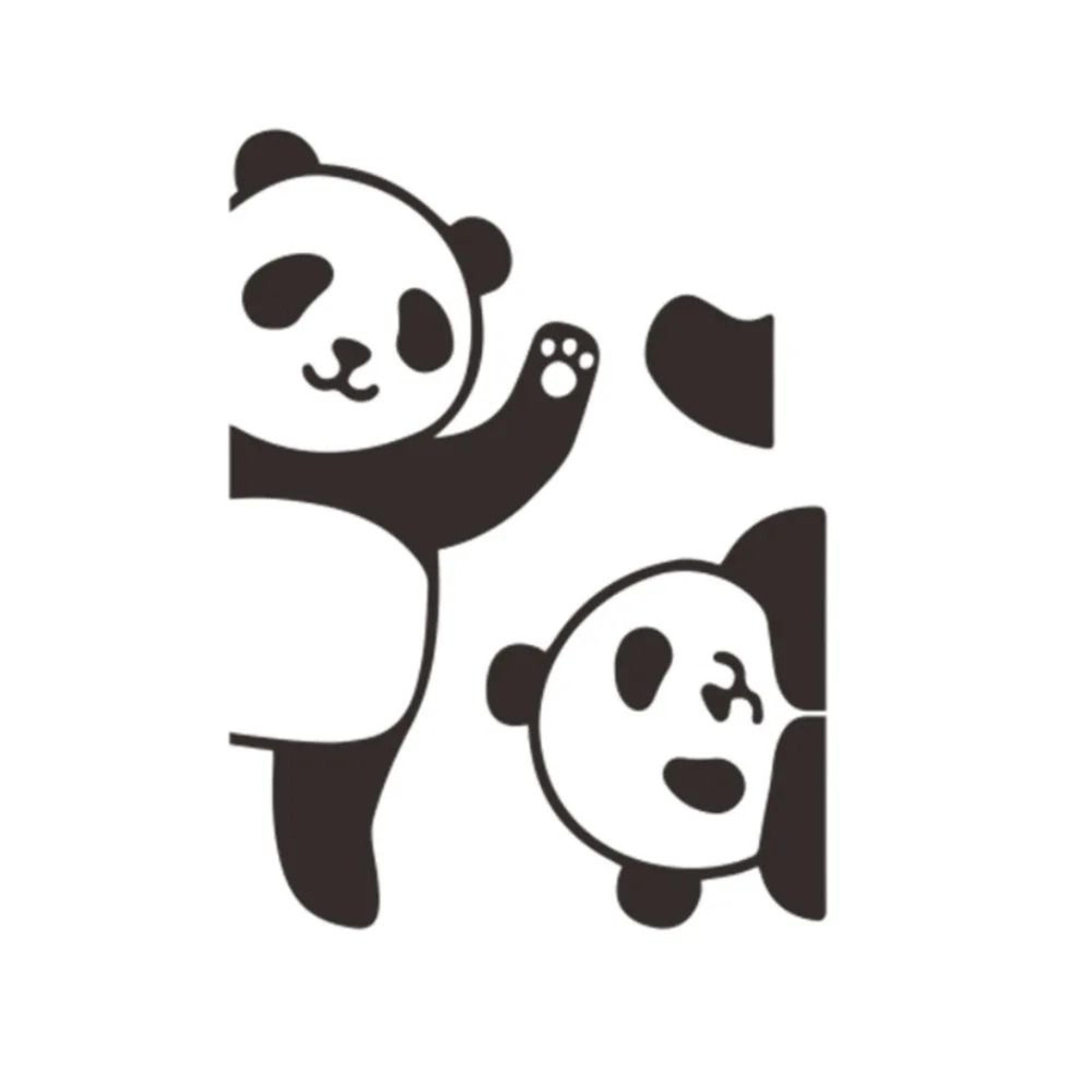 Panda Animal Vinyl Wall  Light Switch Sticker Set 3