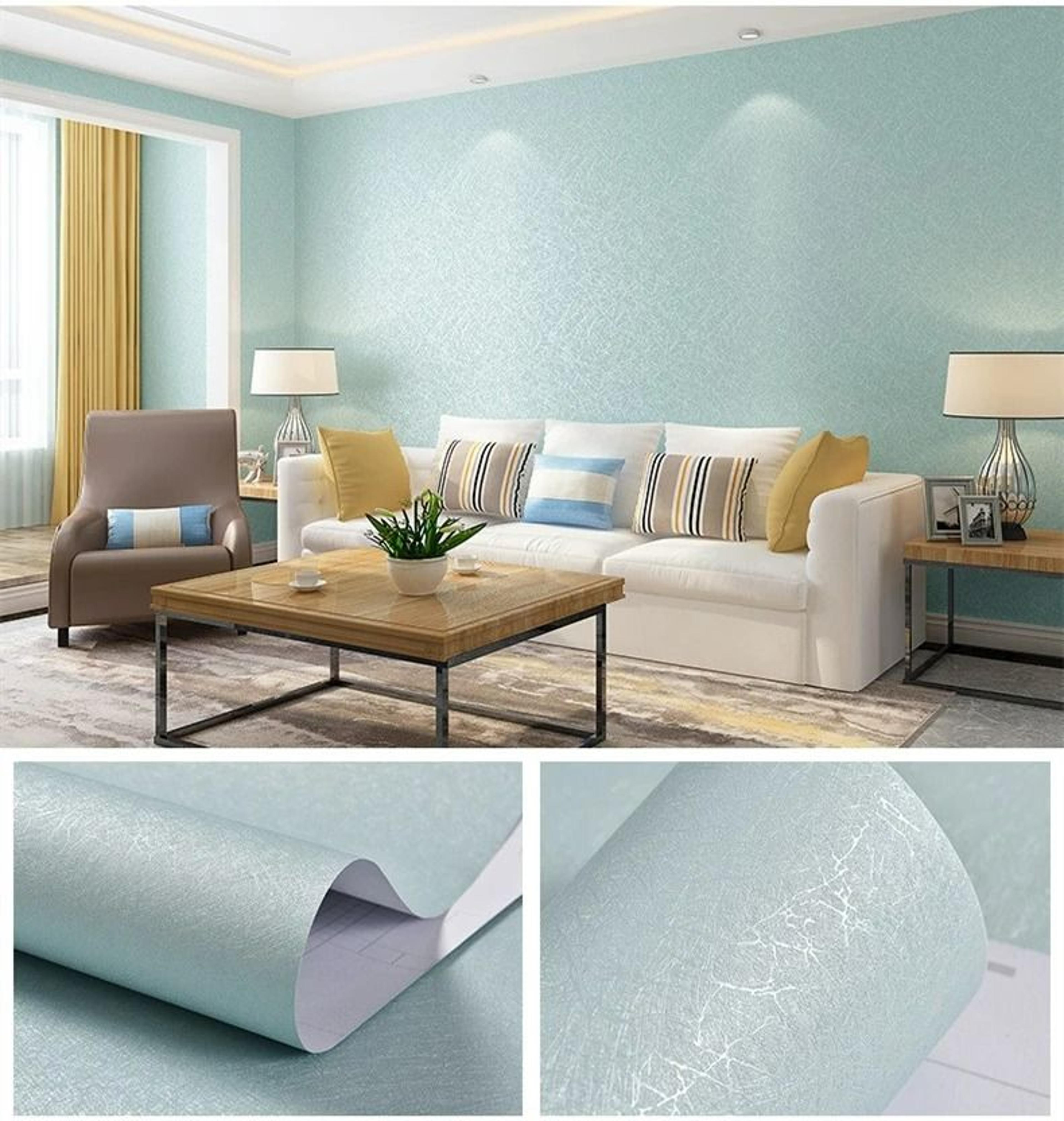 Waterproof Solid Color Linen Textured SelfAdhesive Wallpaper 16