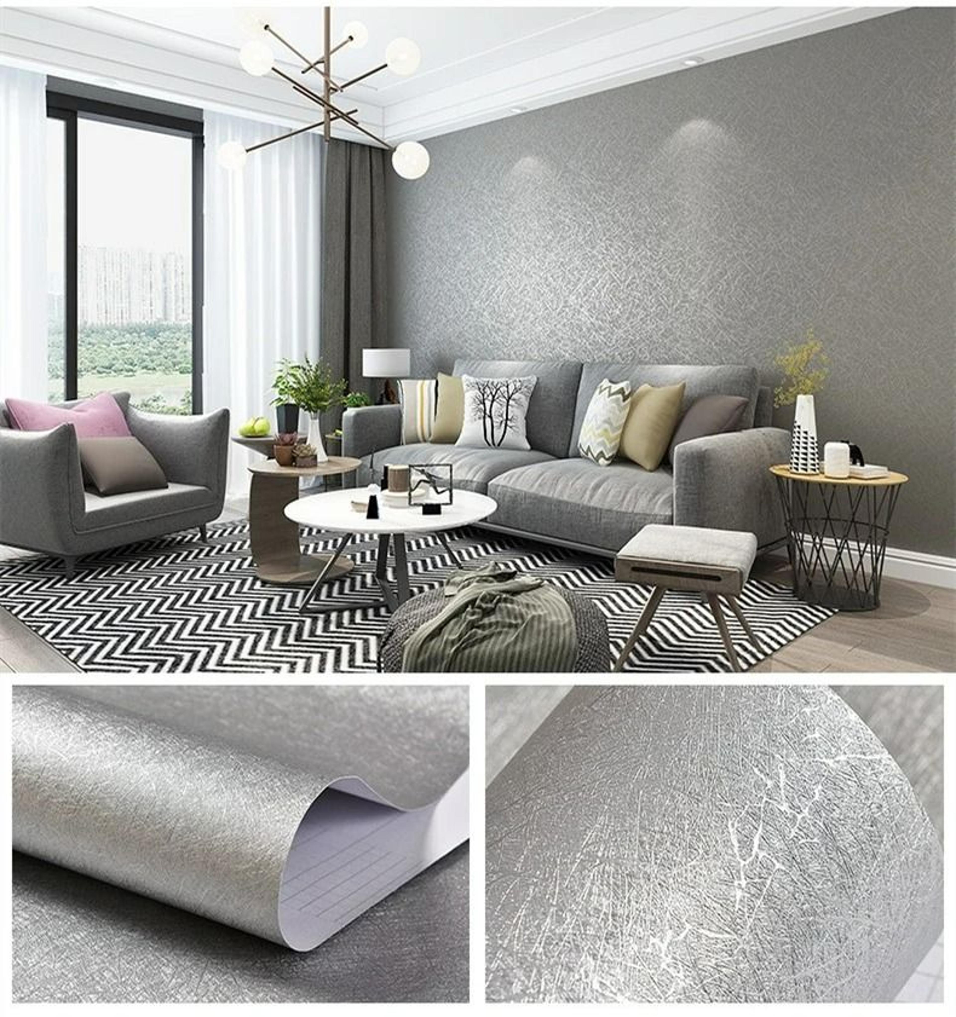 Waterproof Solid Color Linen Textured SelfAdhesive Wallpaper 17