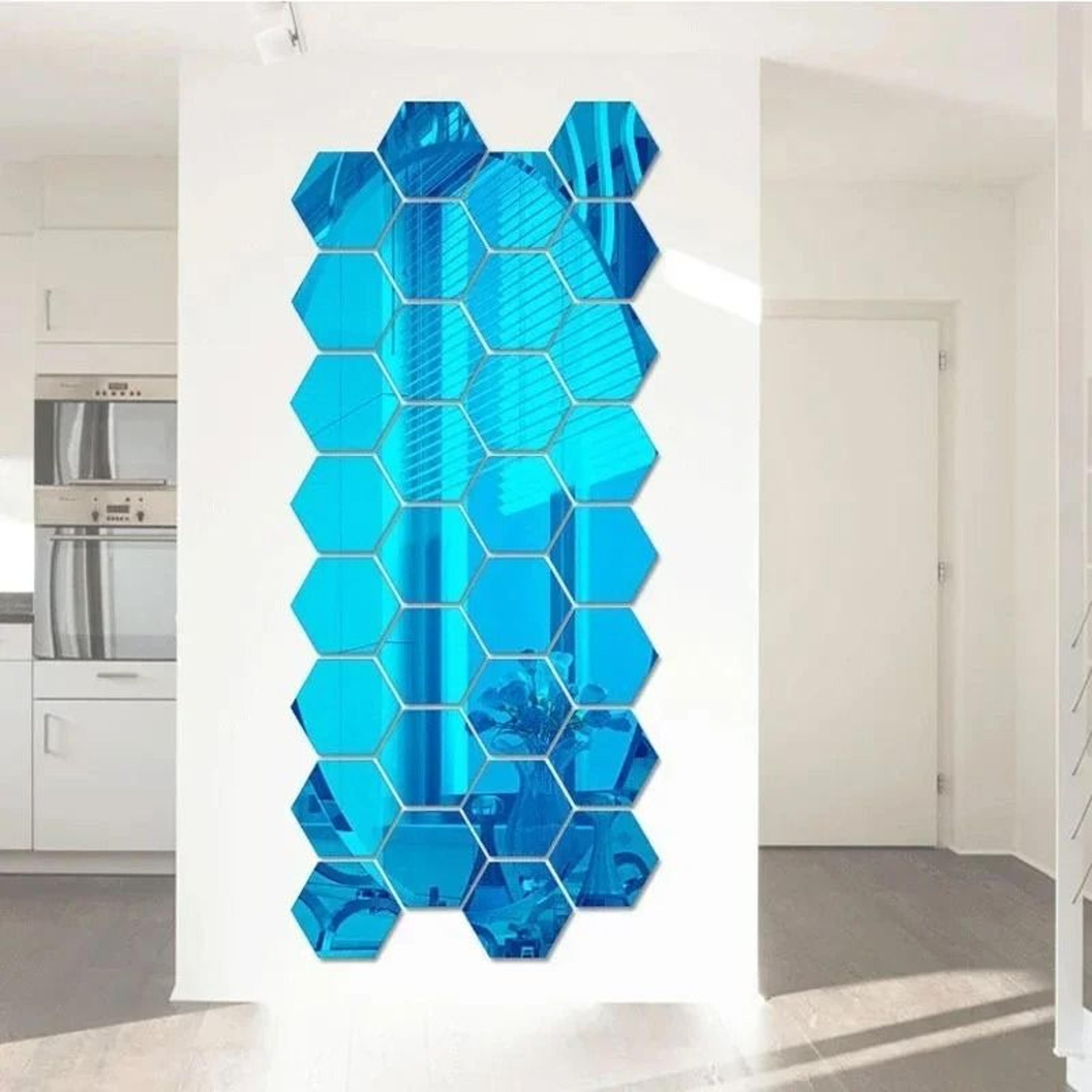 12Piece 3D Acrylic Mirror Hexagonal Wall Sticker Set 1