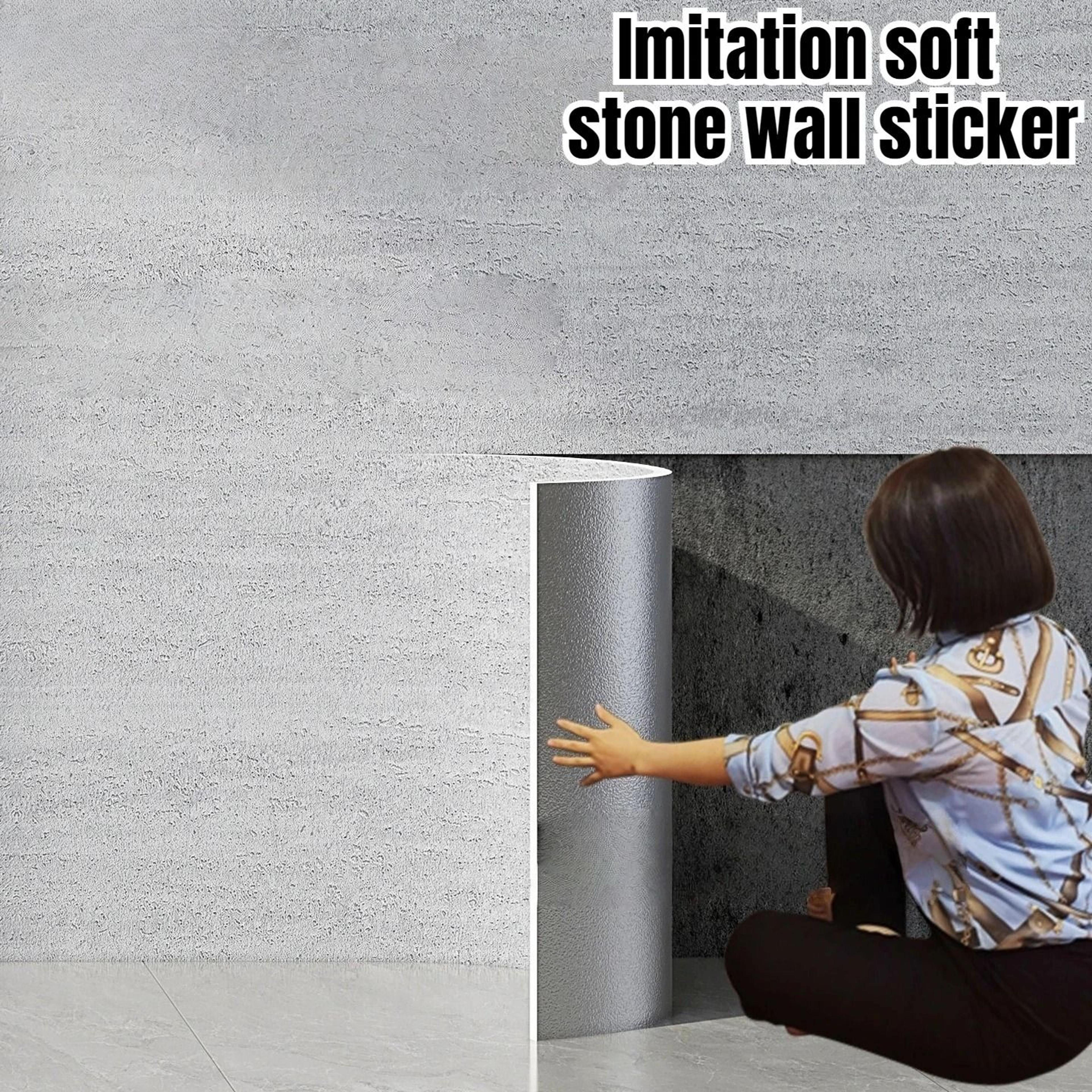 Stone Textured Flexible Roman Travertine Slate Wallpaper Roll 1