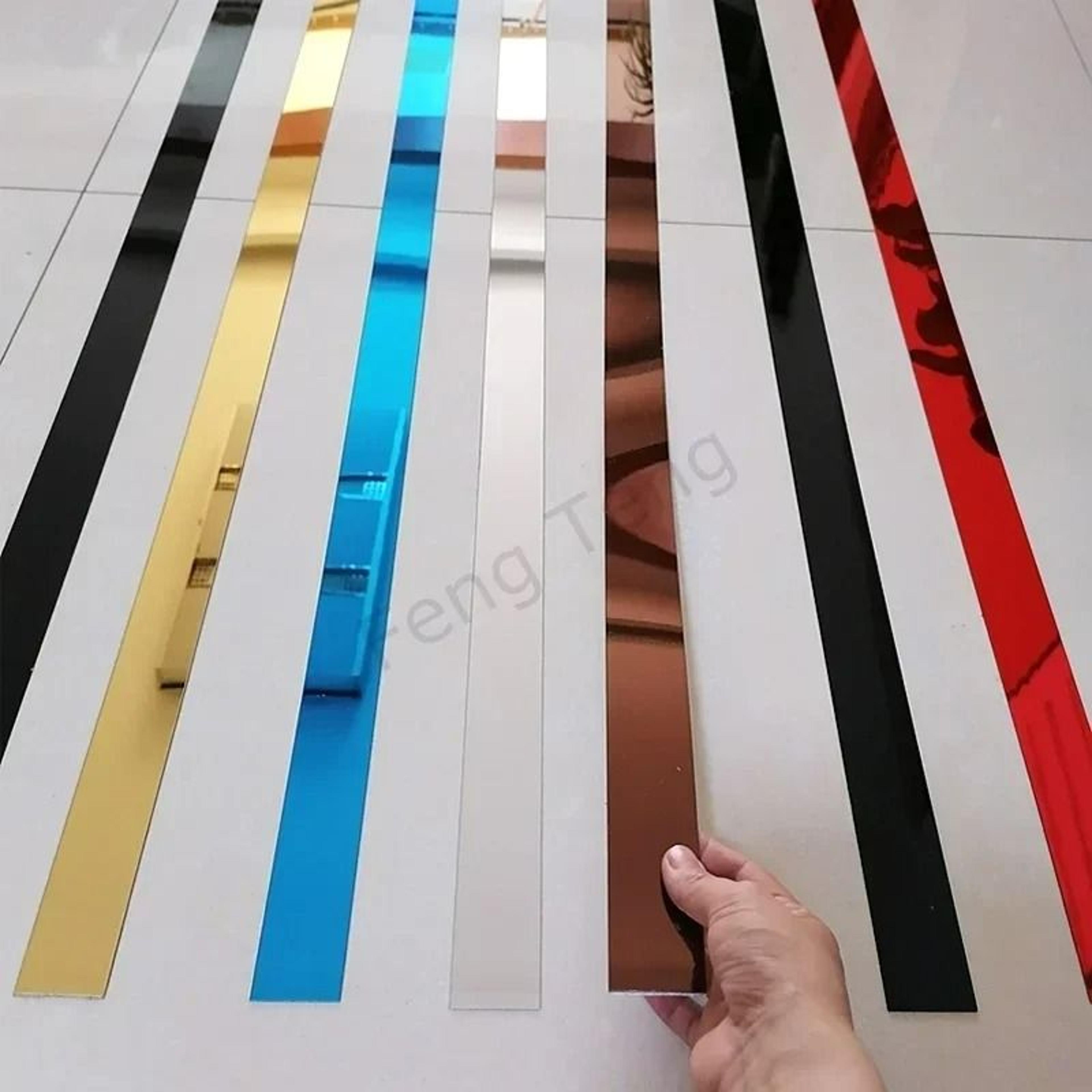 self-adhesive acrylic 3d mirror ceiling edge & trim strip