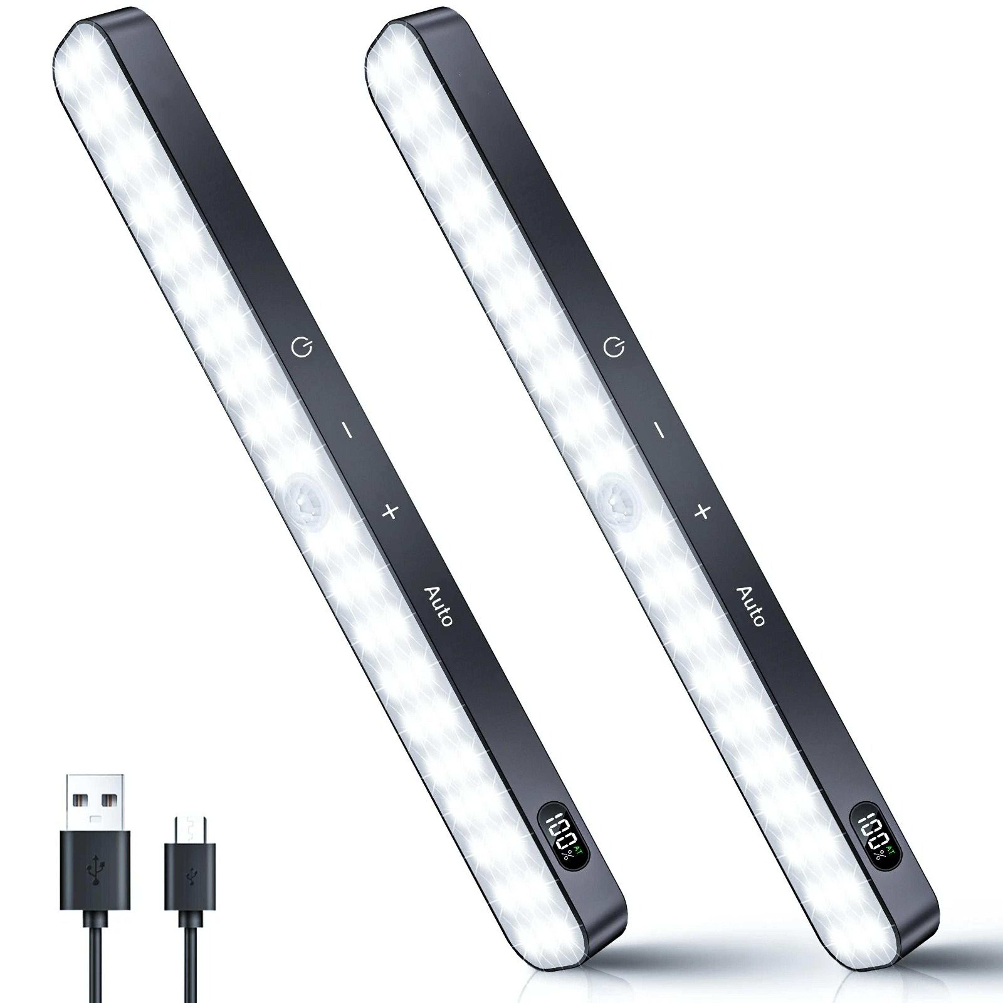 rechargeable motion sensor led cabinet light with led battery display
