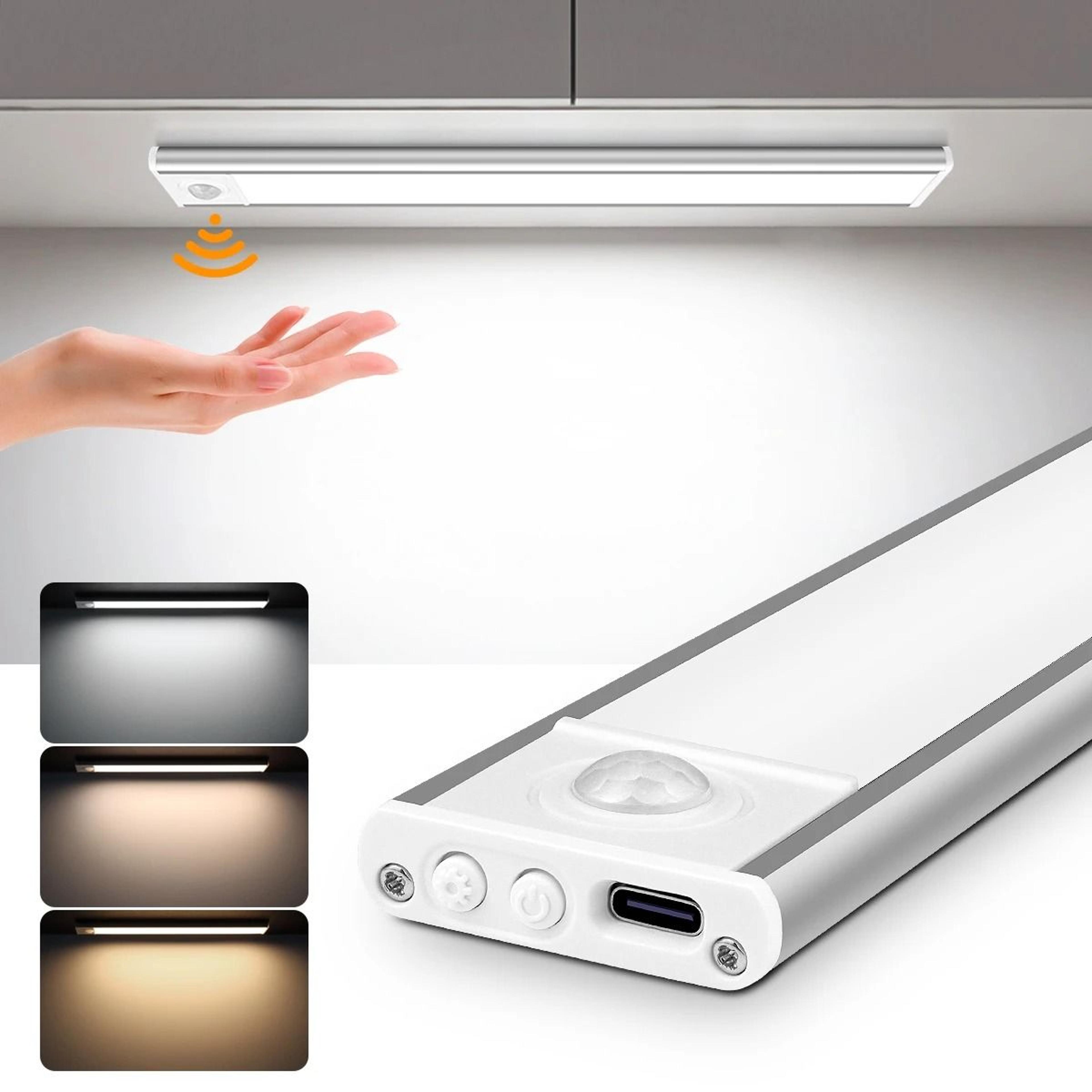 UltraThin 3Color Rechargeable Motion Sensor Cabinet Light Bar 0