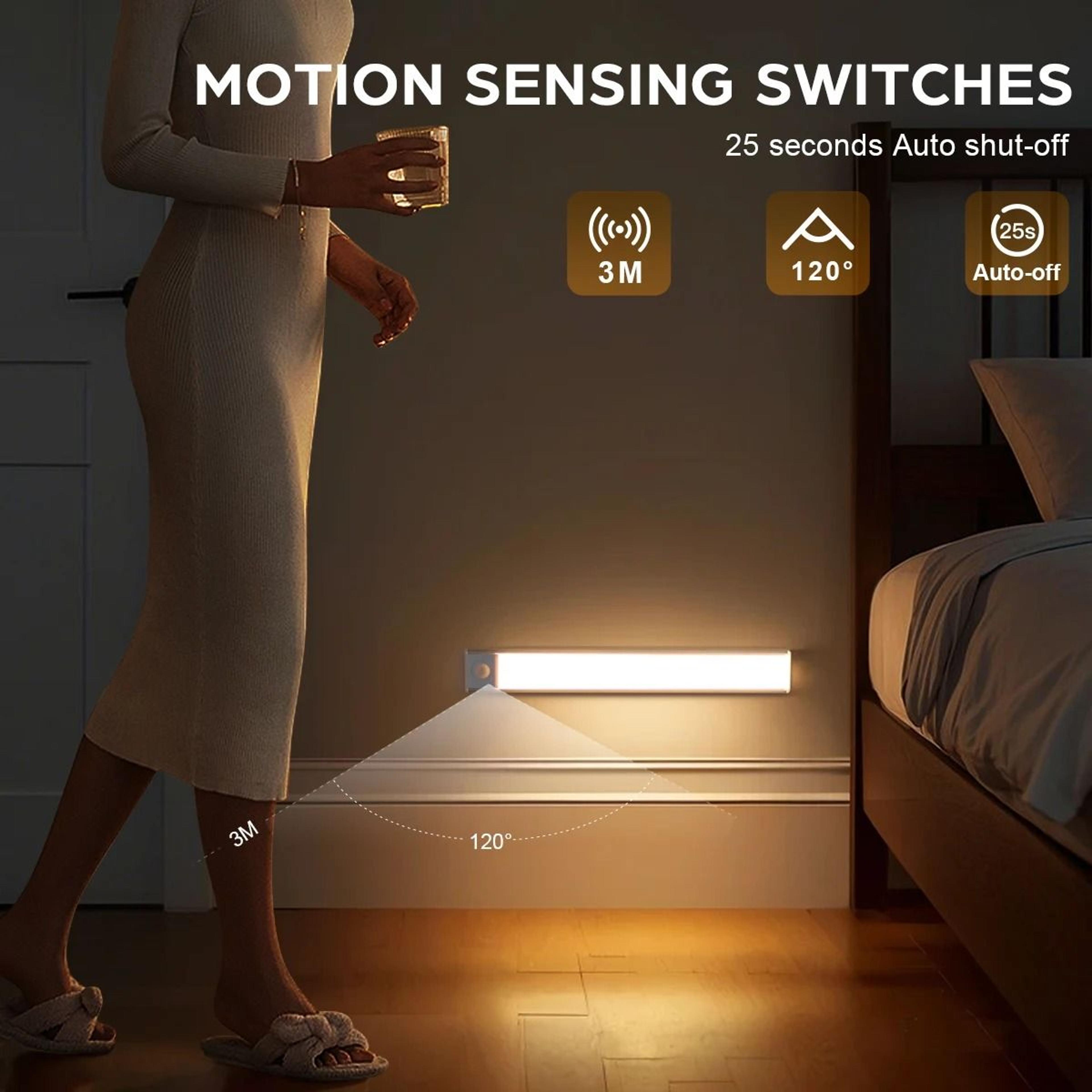 UltraThin 3Color Rechargeable Motion Sensor Cabinet Light Bar 4