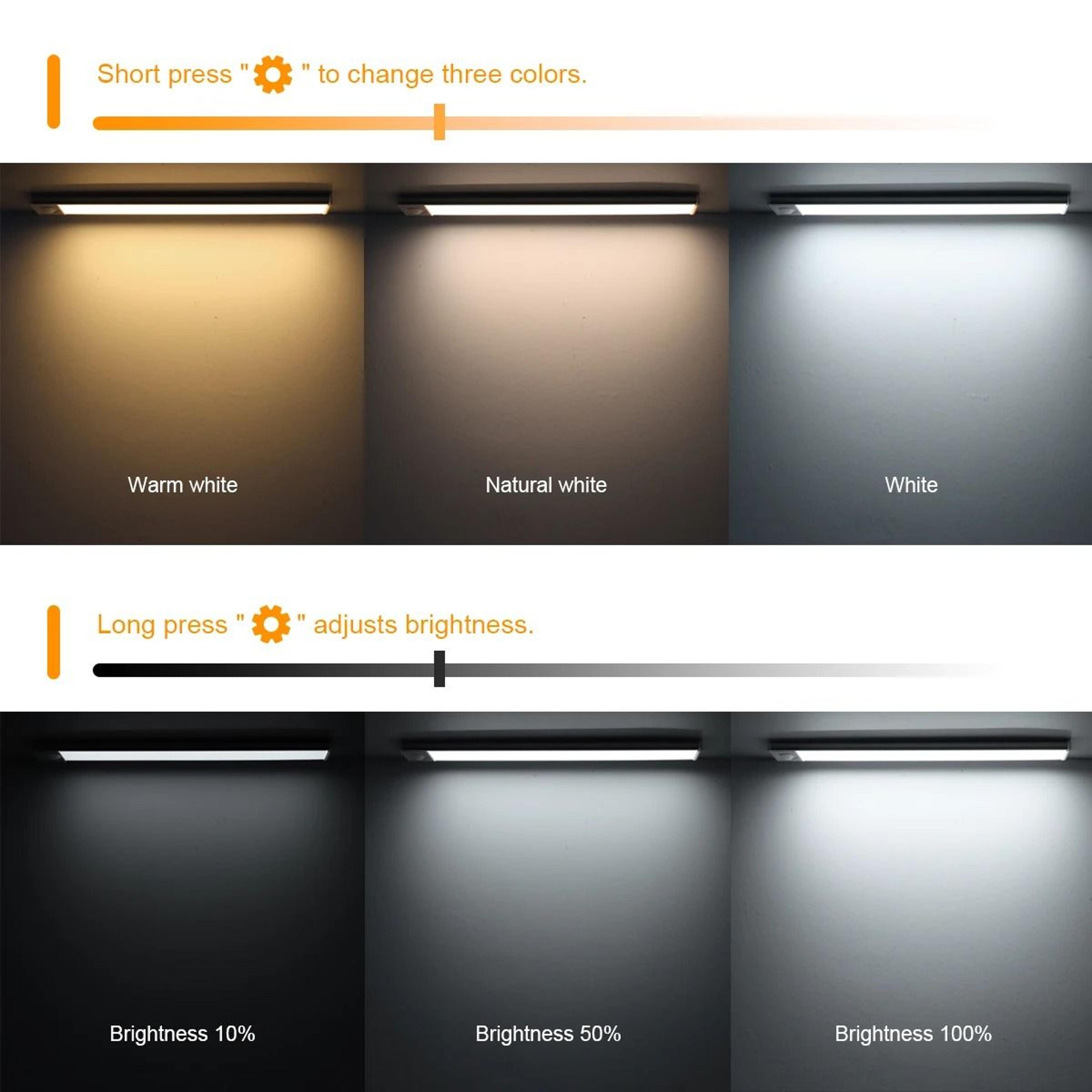 UltraThin 3Color Rechargeable Motion Sensor Cabinet Light Bar 6
