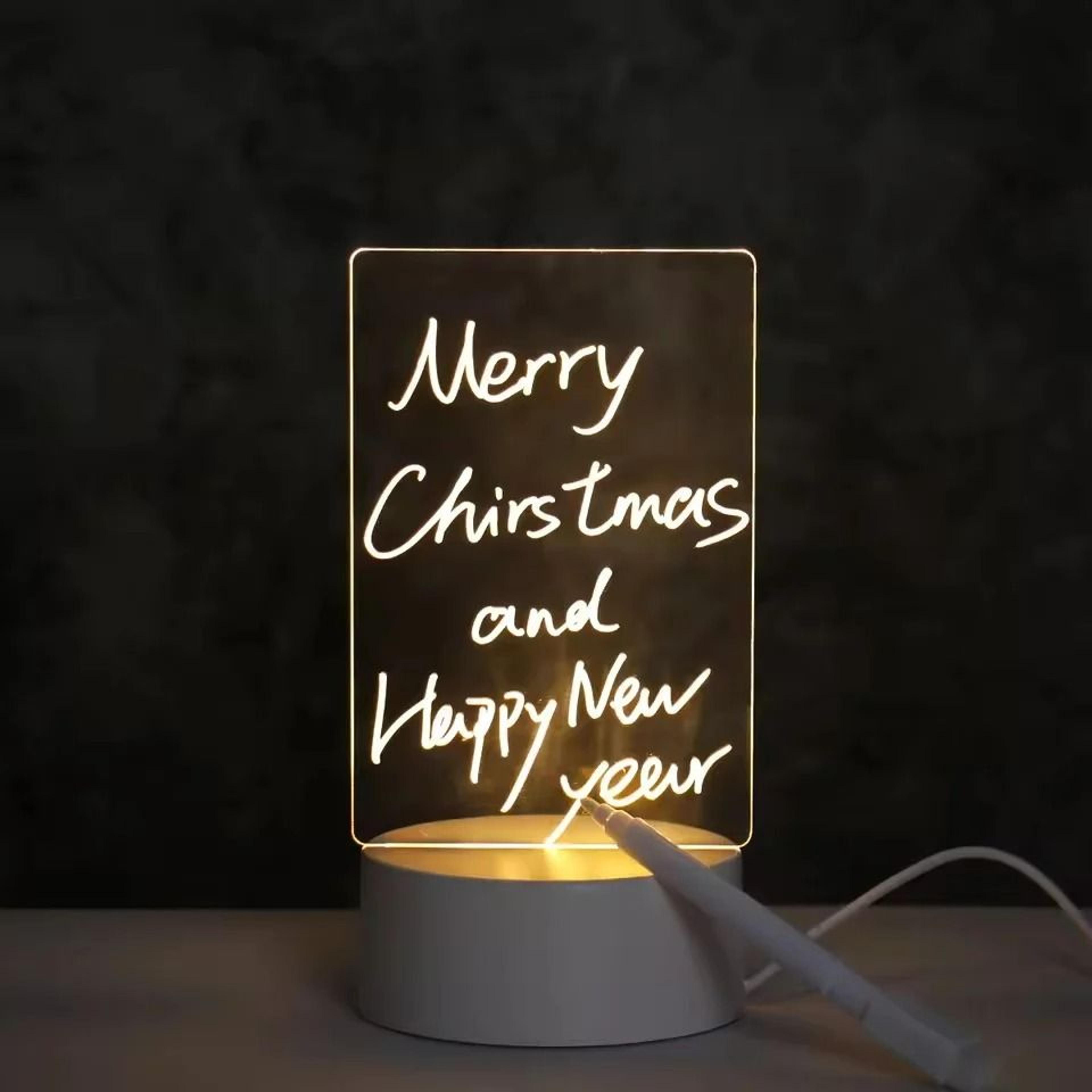 Glowing Acrylic Message Board  LED Drawing Lamp With Pen 1