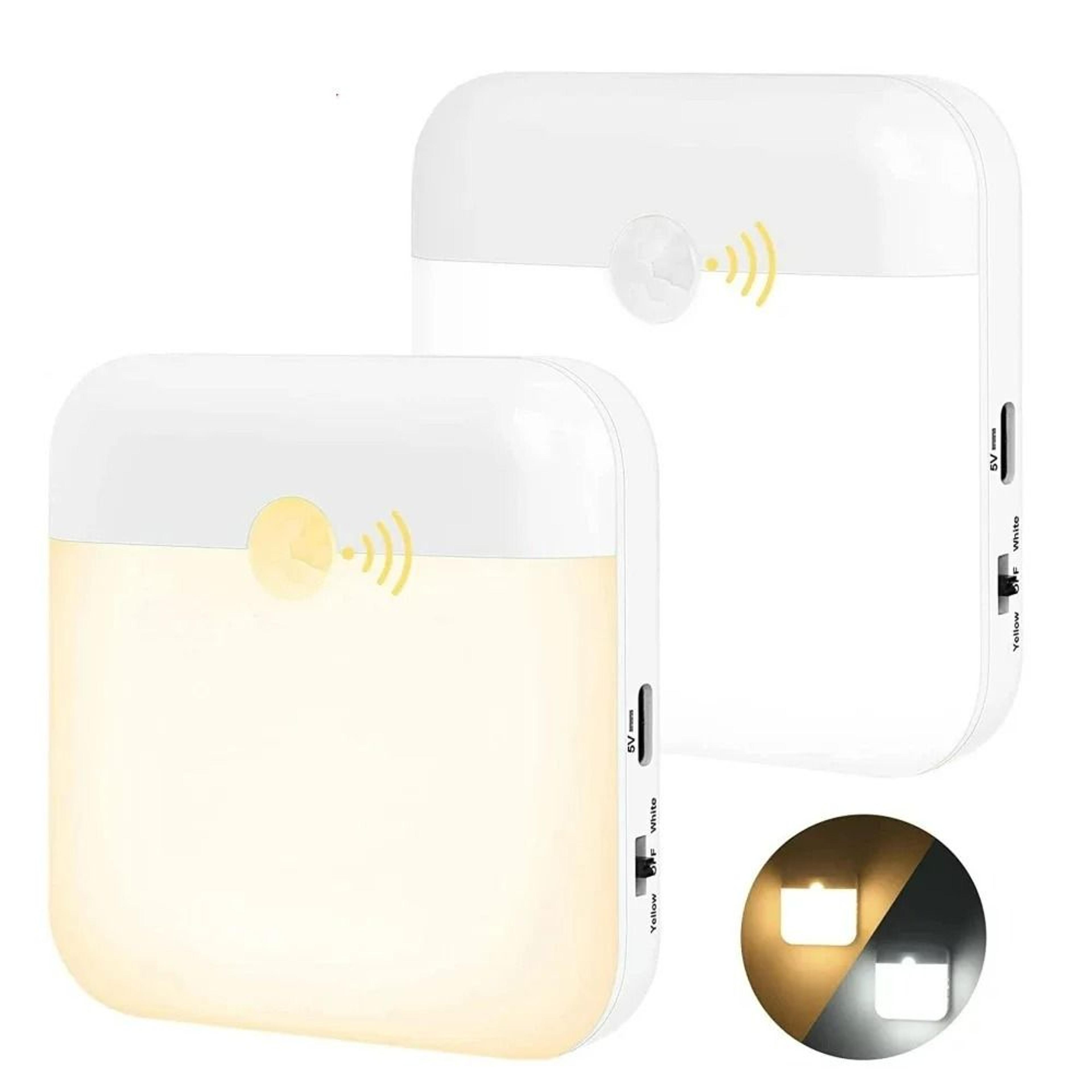 Square Motion Sensor LED USB Rechargeable Night Light 1