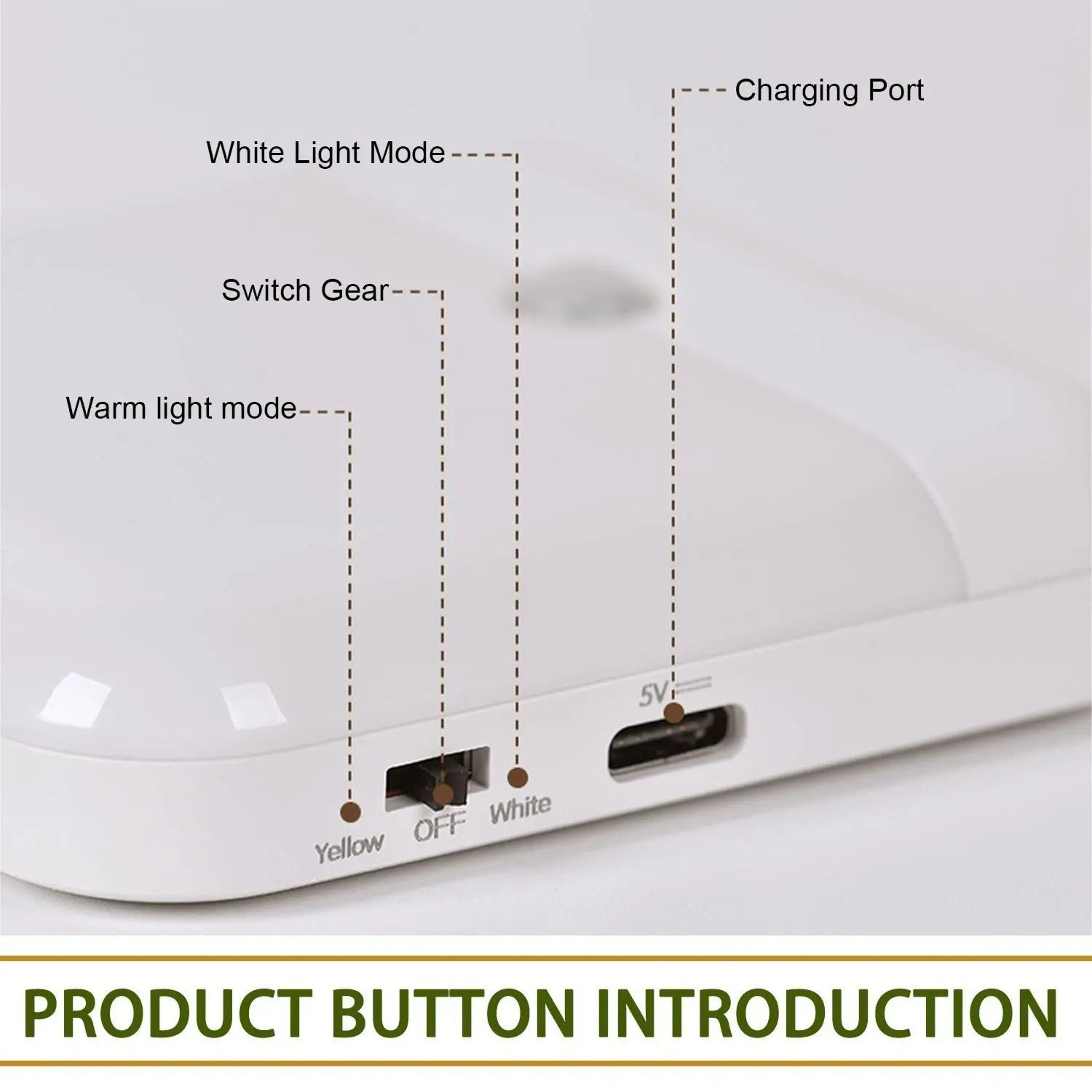 Square Motion Sensor LED USB Rechargeable Night Light 5