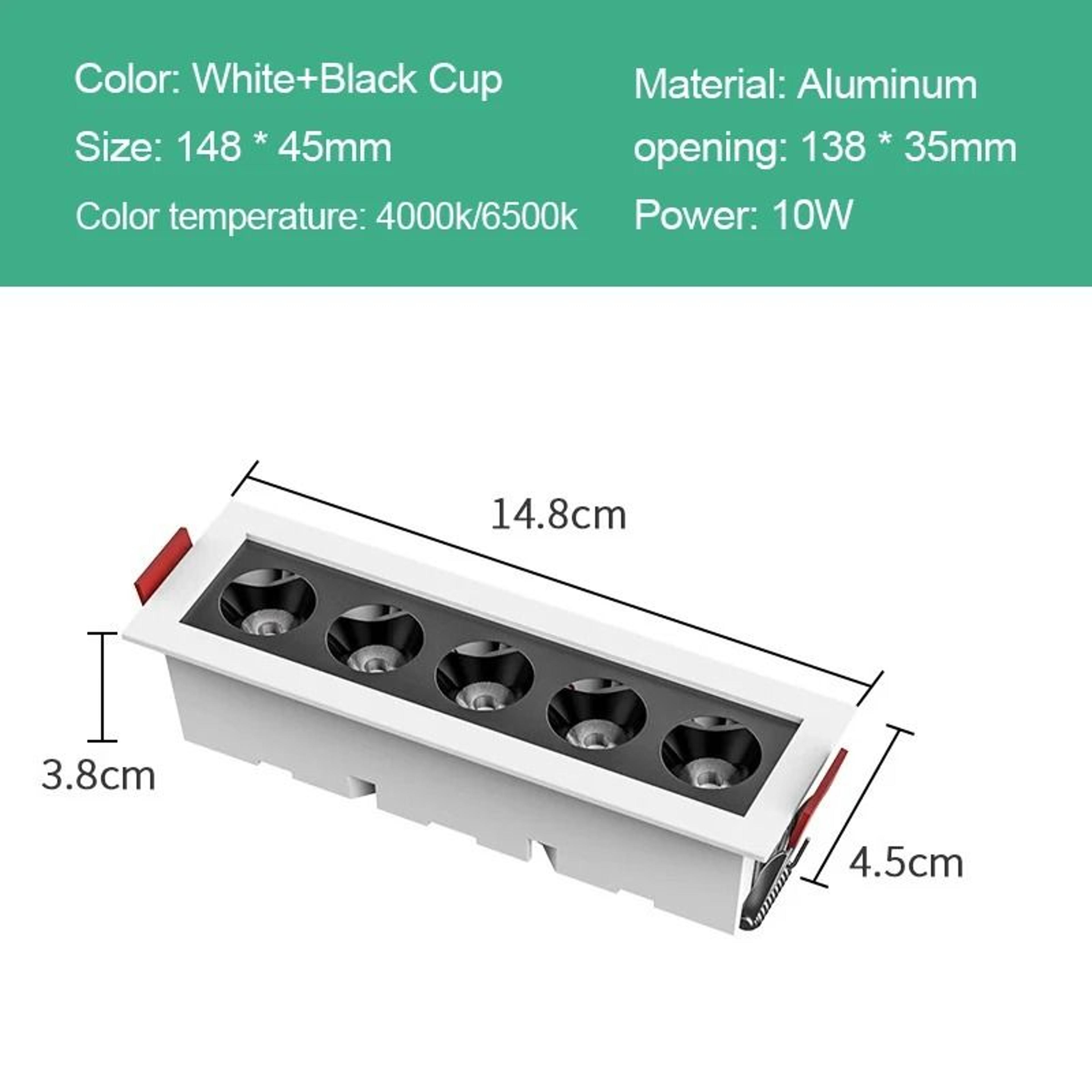 Embedded Recessed LED Grille Line Light Spotlight 6