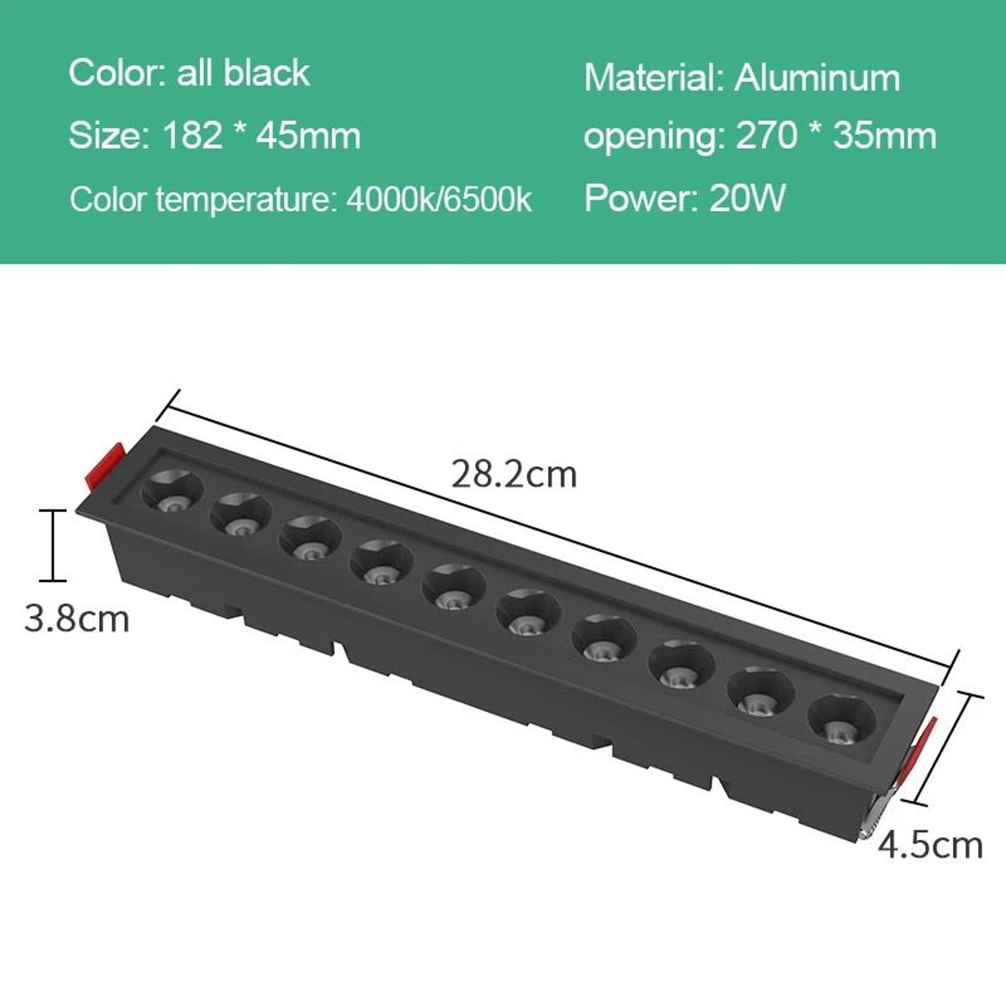 Embedded Recessed LED Grille Line Light Spotlight 9