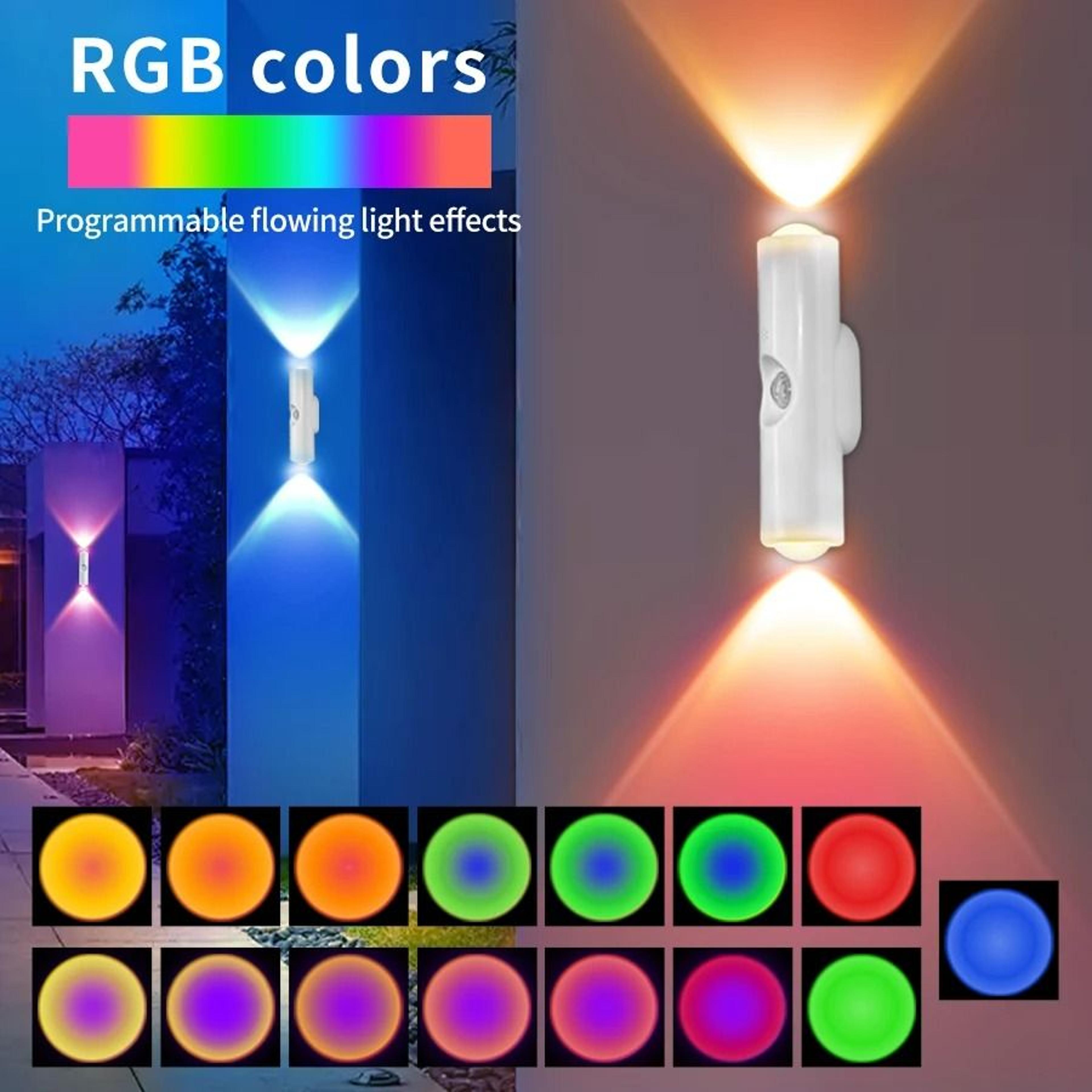 double-head rgb motion sensor magnetic wall lamp