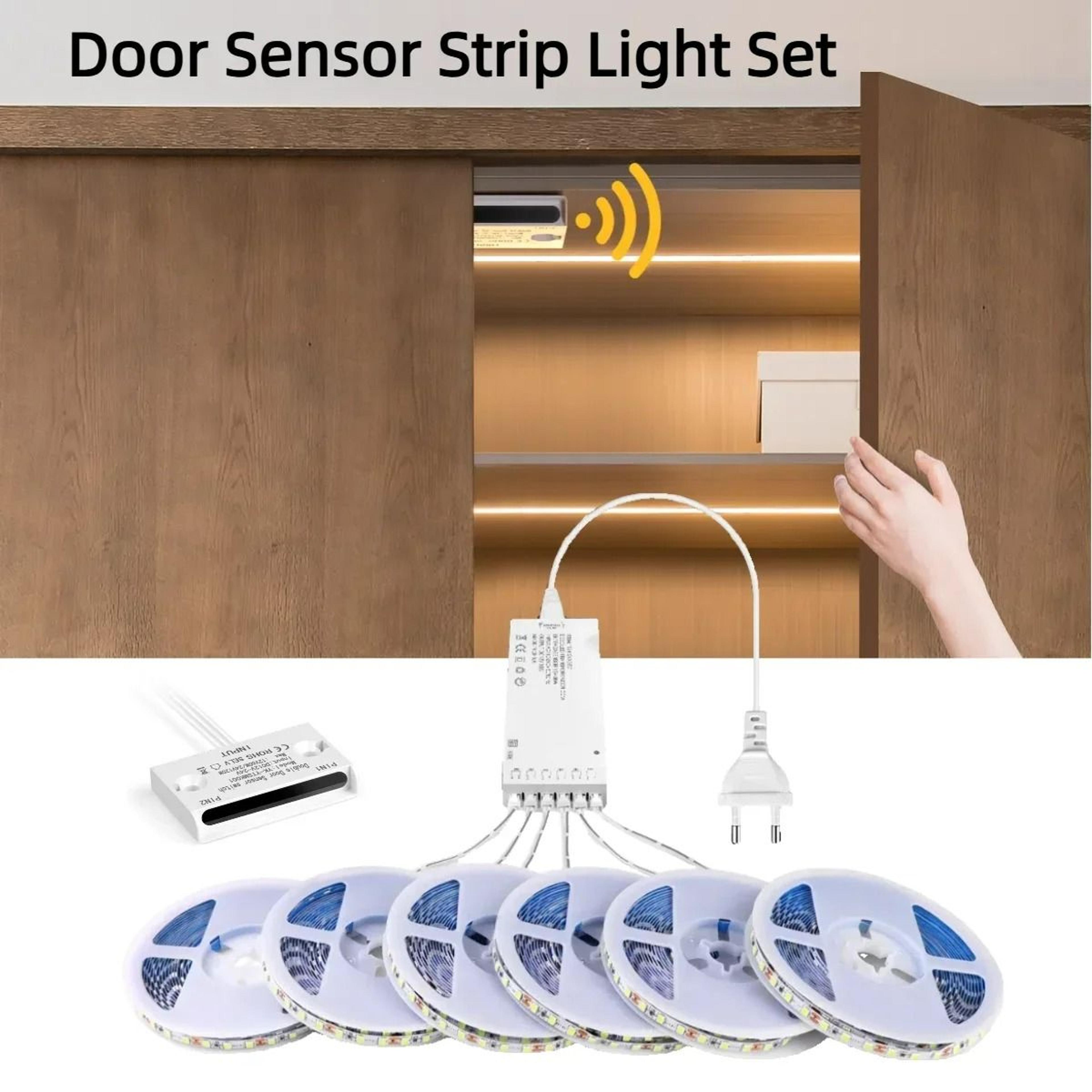 5Piece LED Strip Set With Smart Door Sensor Switch 1