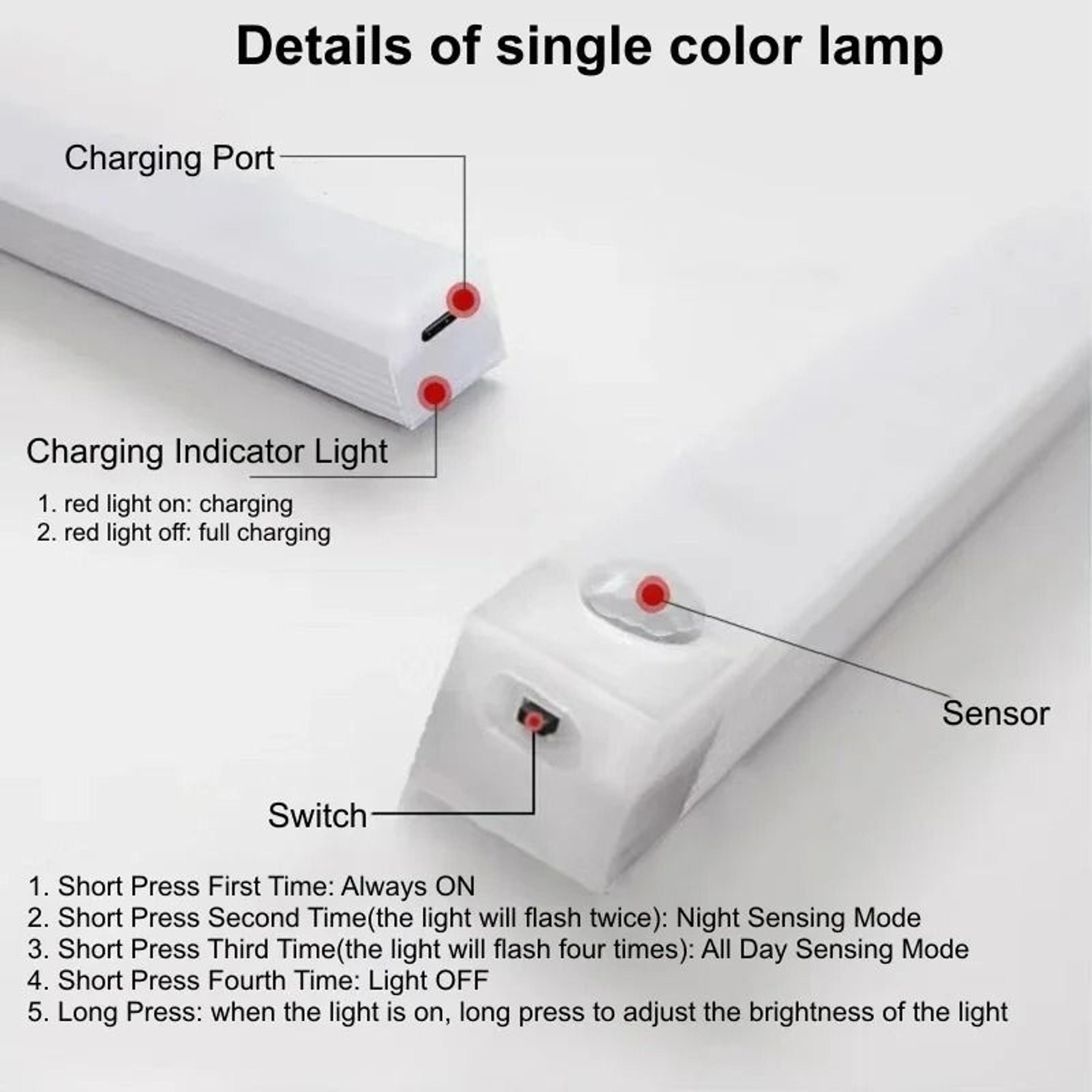 Rechargeable Motion Sensor LED UnderCabinet Light Bar 5