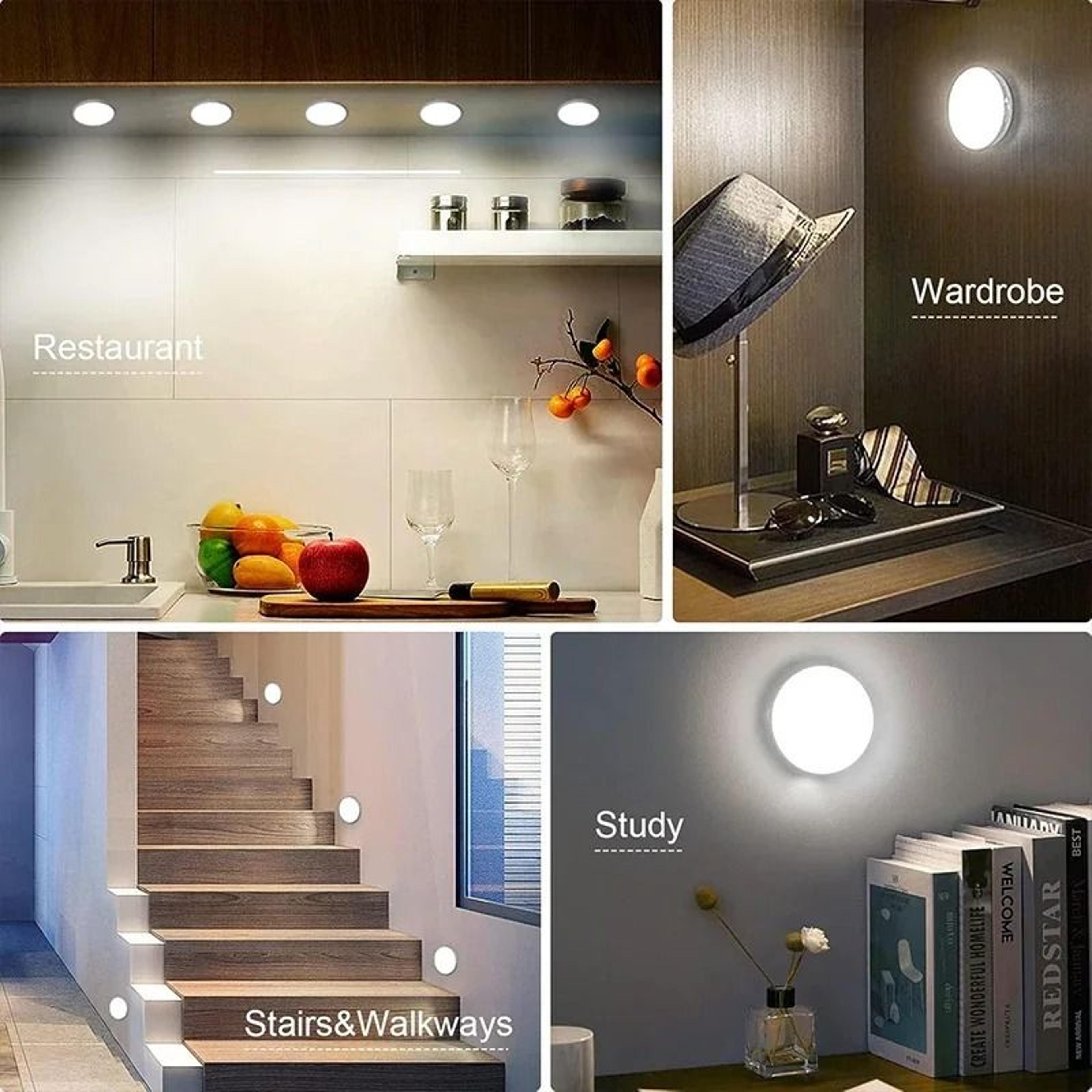 Rechargeable Motion Sensor Puck Lights With 3 Color Temperatures 6 Pack 3