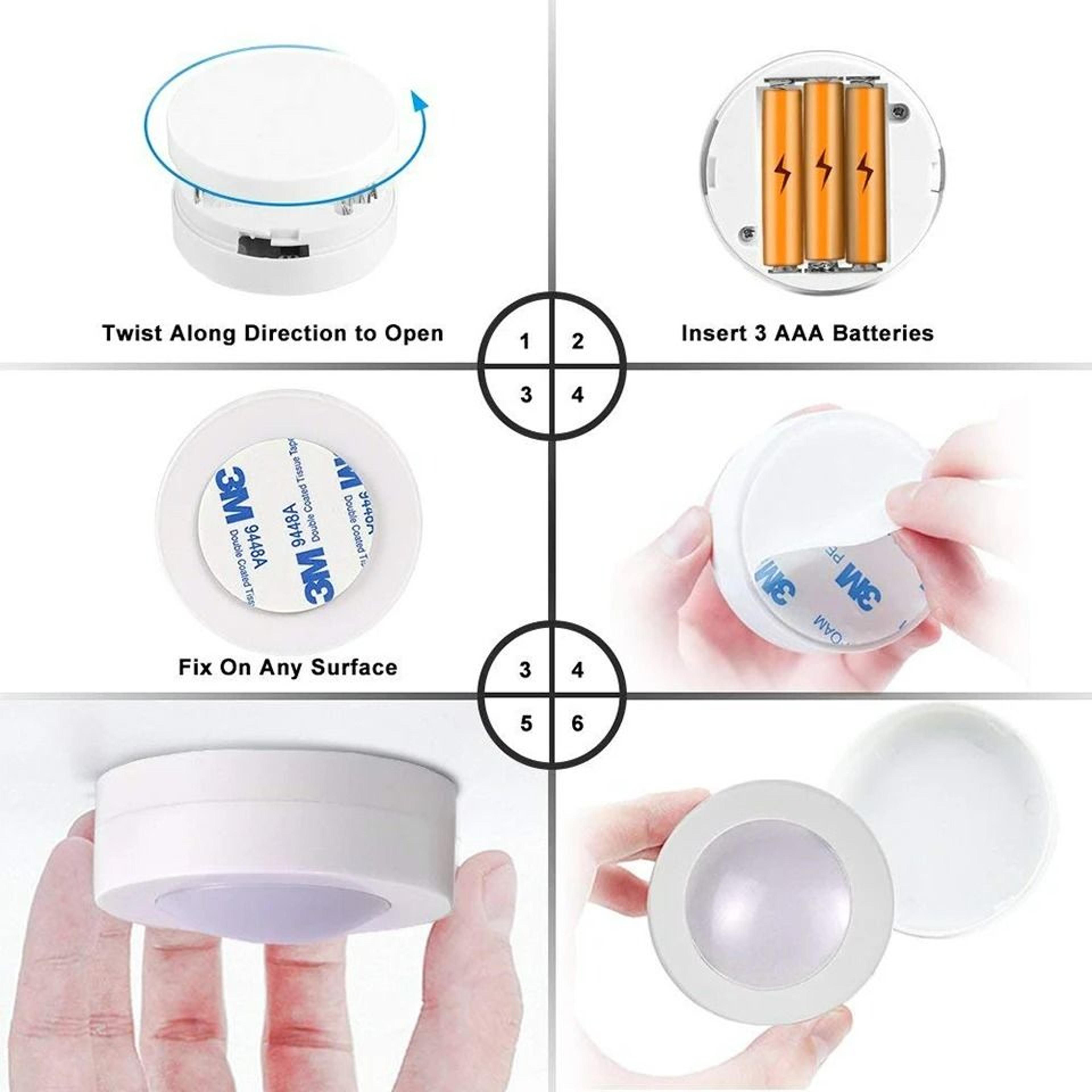 Wireless LED Puck Lights With Remote Control 3 Pack 4