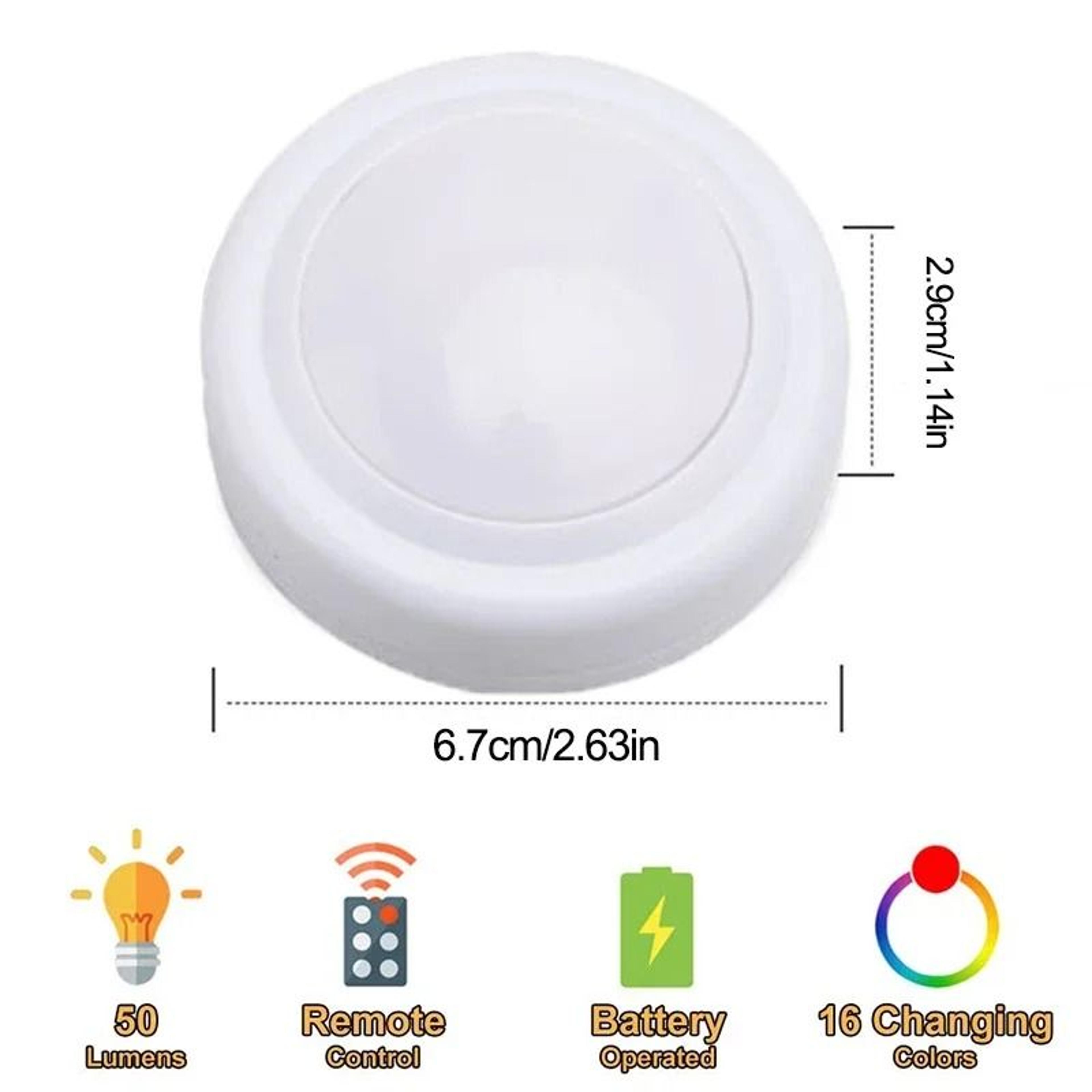 Wireless ColorChanging LED Puck Lights With Remote Control 3 Pack 5