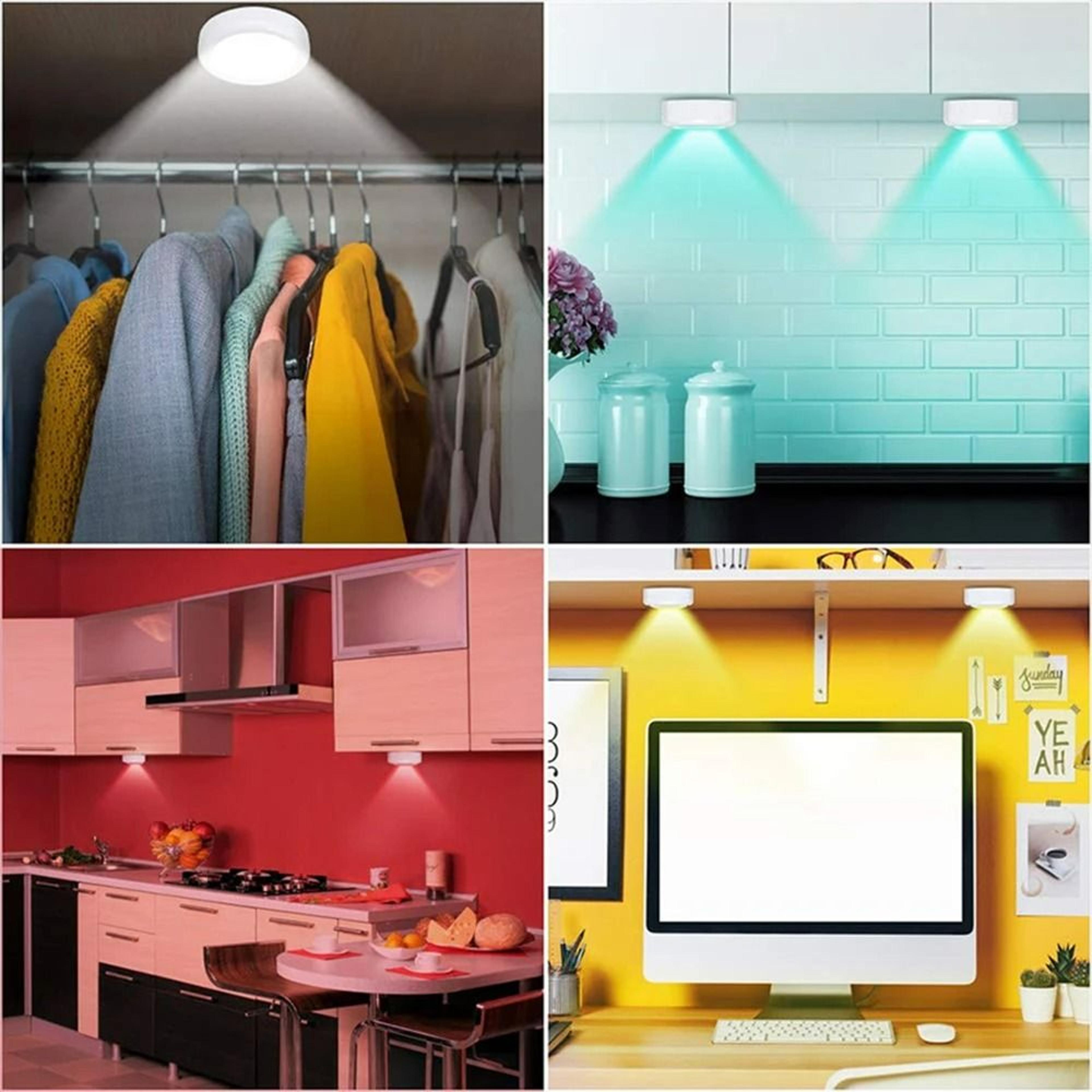Wireless RGB LED Puck Lights With Remote Control 3 Pack 5