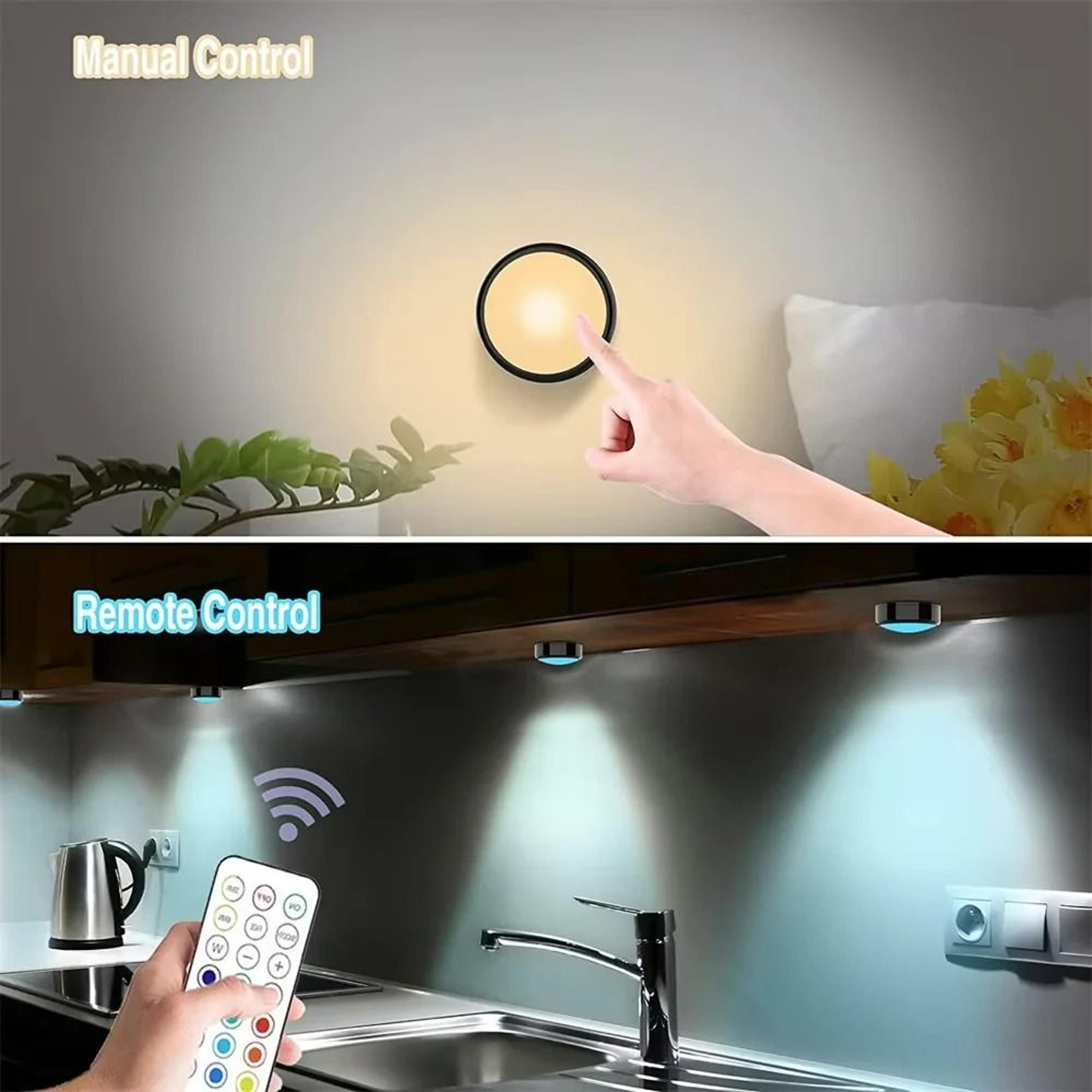 Wireless RGBW LED Puck Lights With Remote Control 4