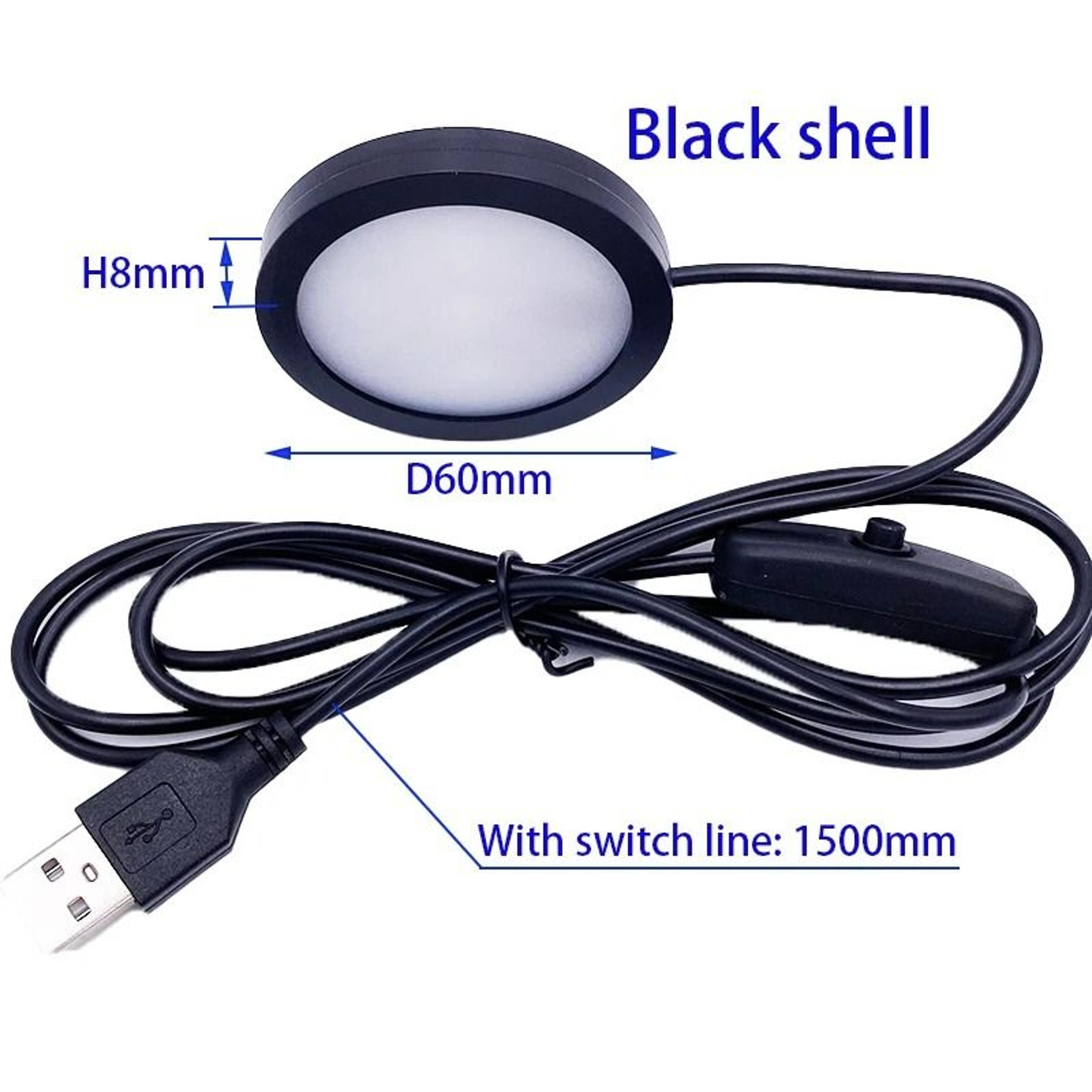 5V USB LED Caravan  Cabinet Spot Puck Light With Switch 6