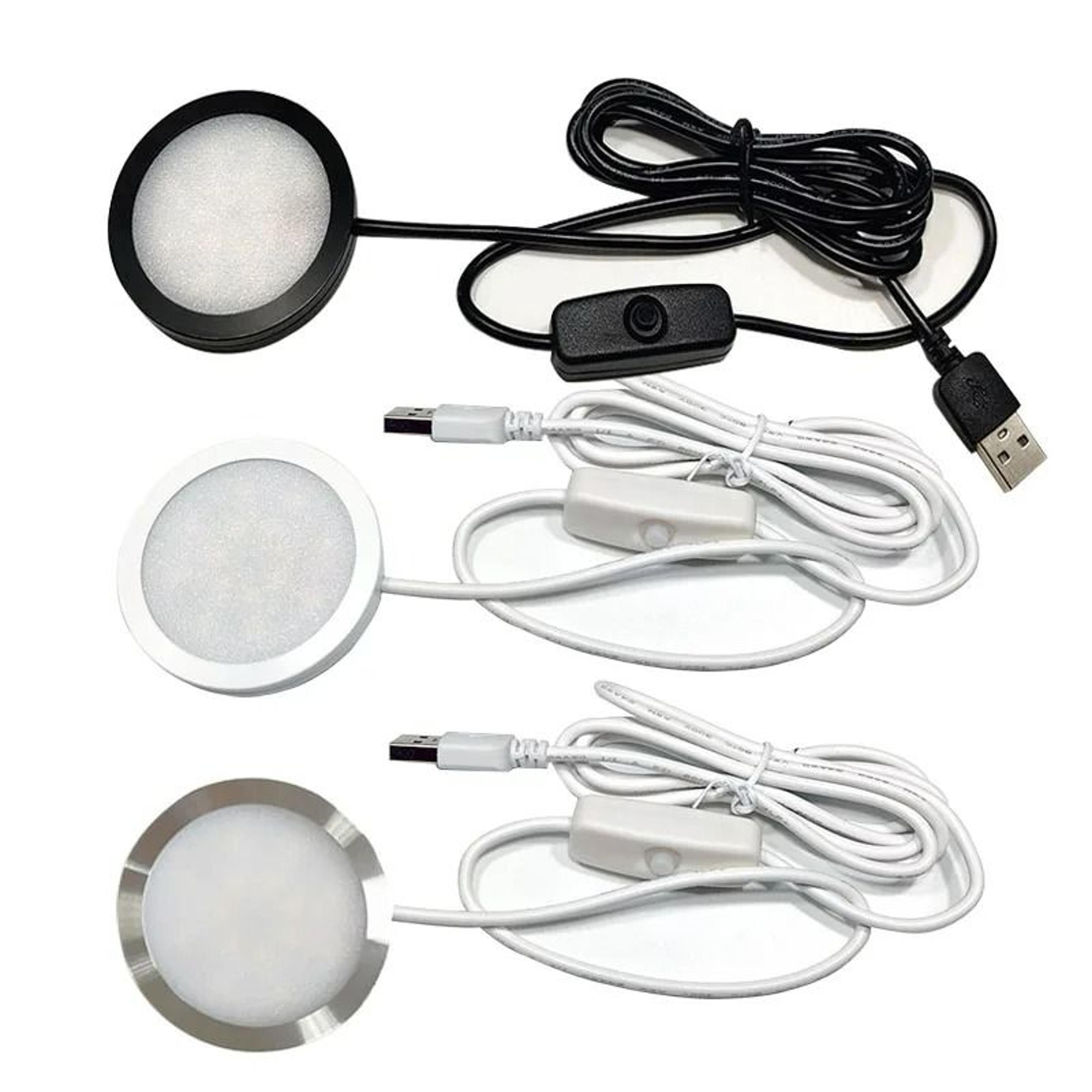 5V USB LED Caravan  Cabinet Spot Puck Light With Switch 0
