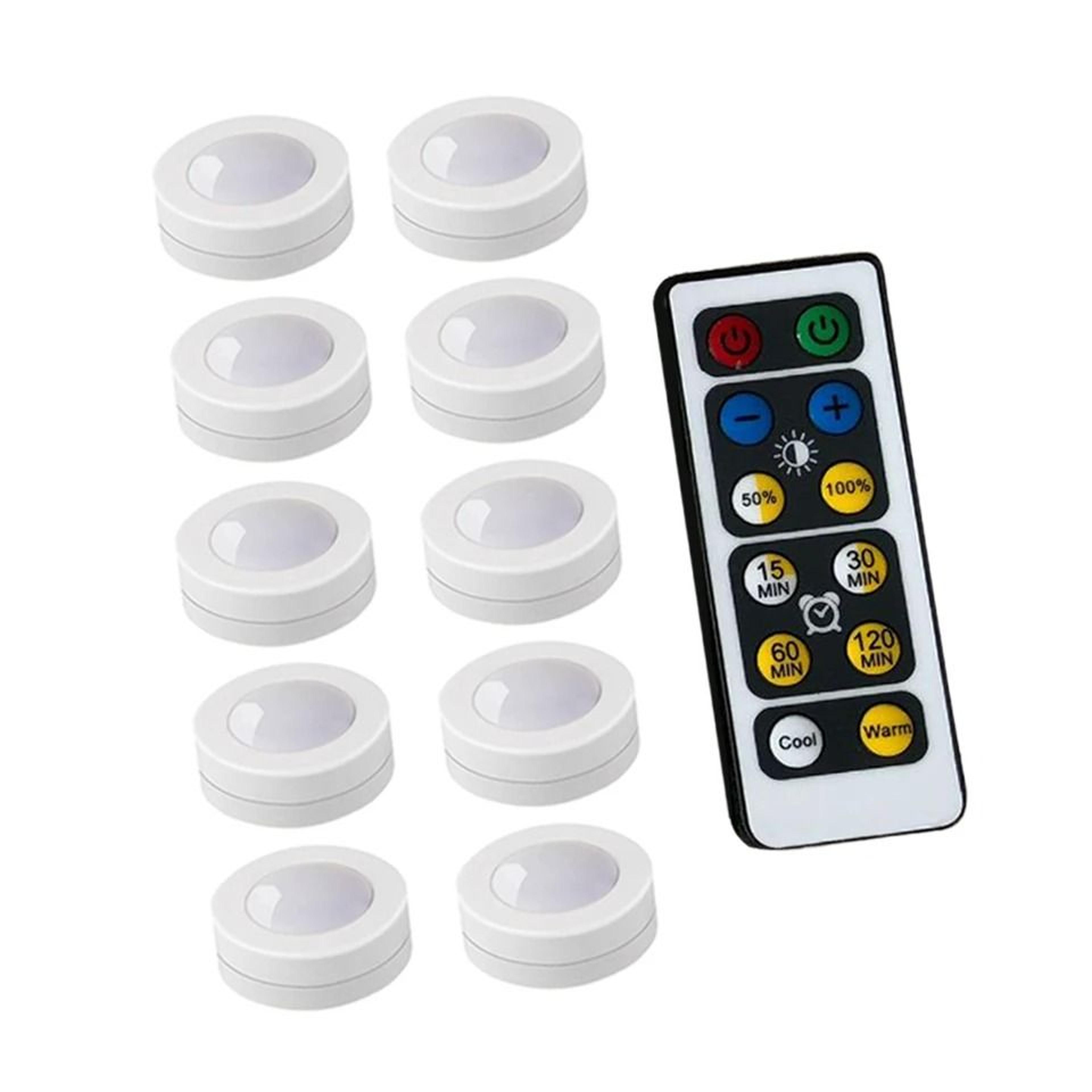 Wireless Dimmable LED Puck Lights With Remote Control 10 Pack 0