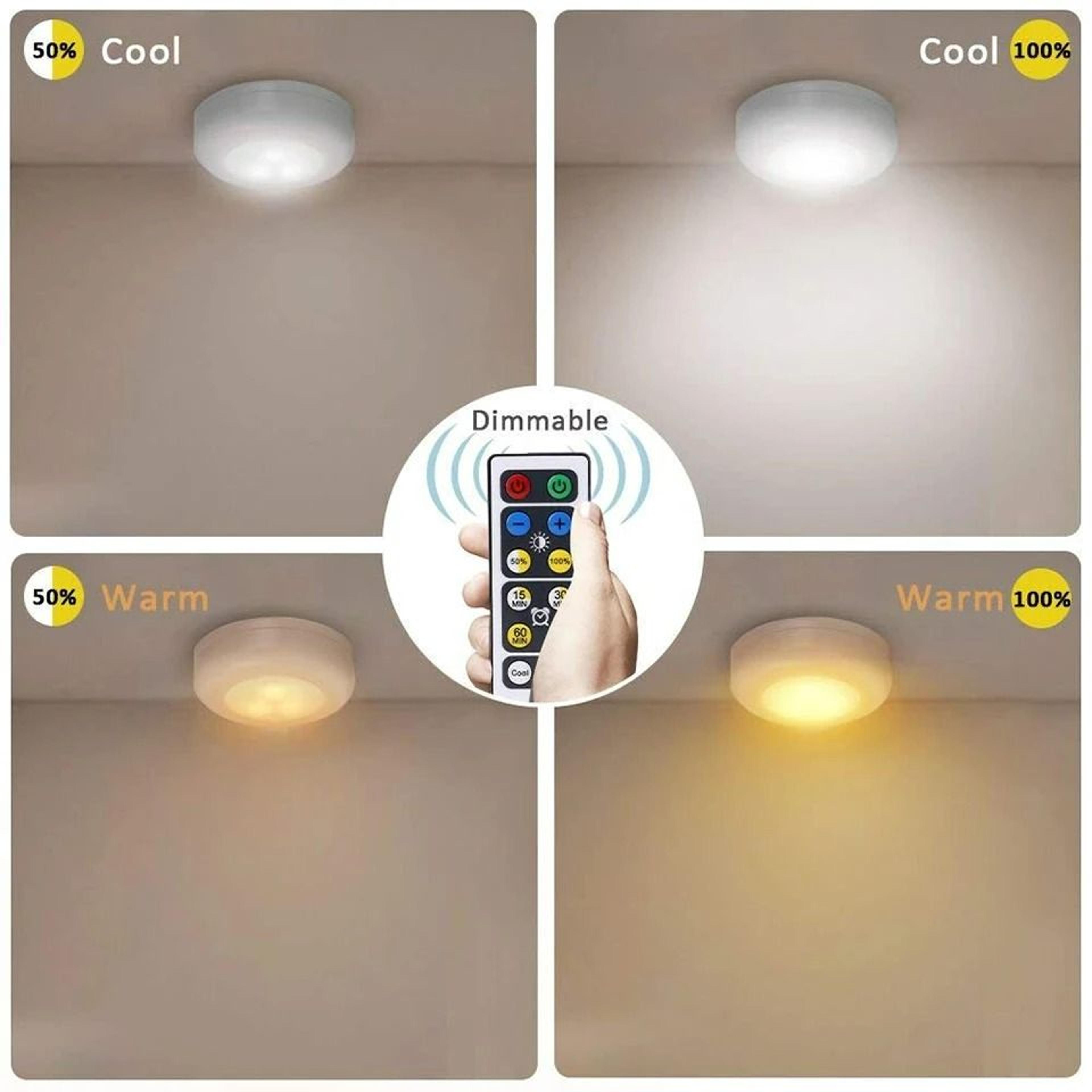 Wireless Dimmable LED Puck Lights With Remote Control 10 Pack 2