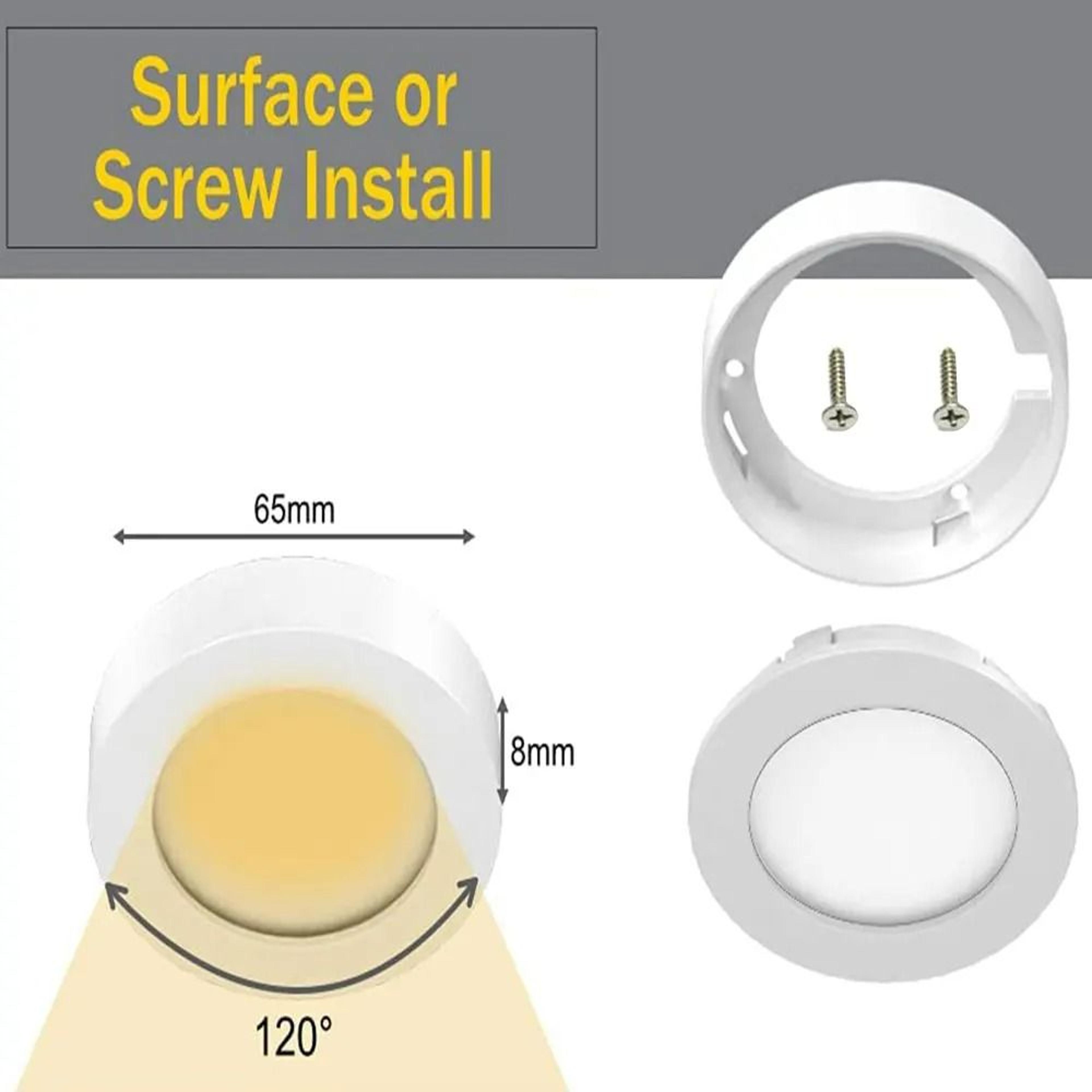 12W SurfaceMount DirectAC LED Undercabinet Puck Light Kit 4