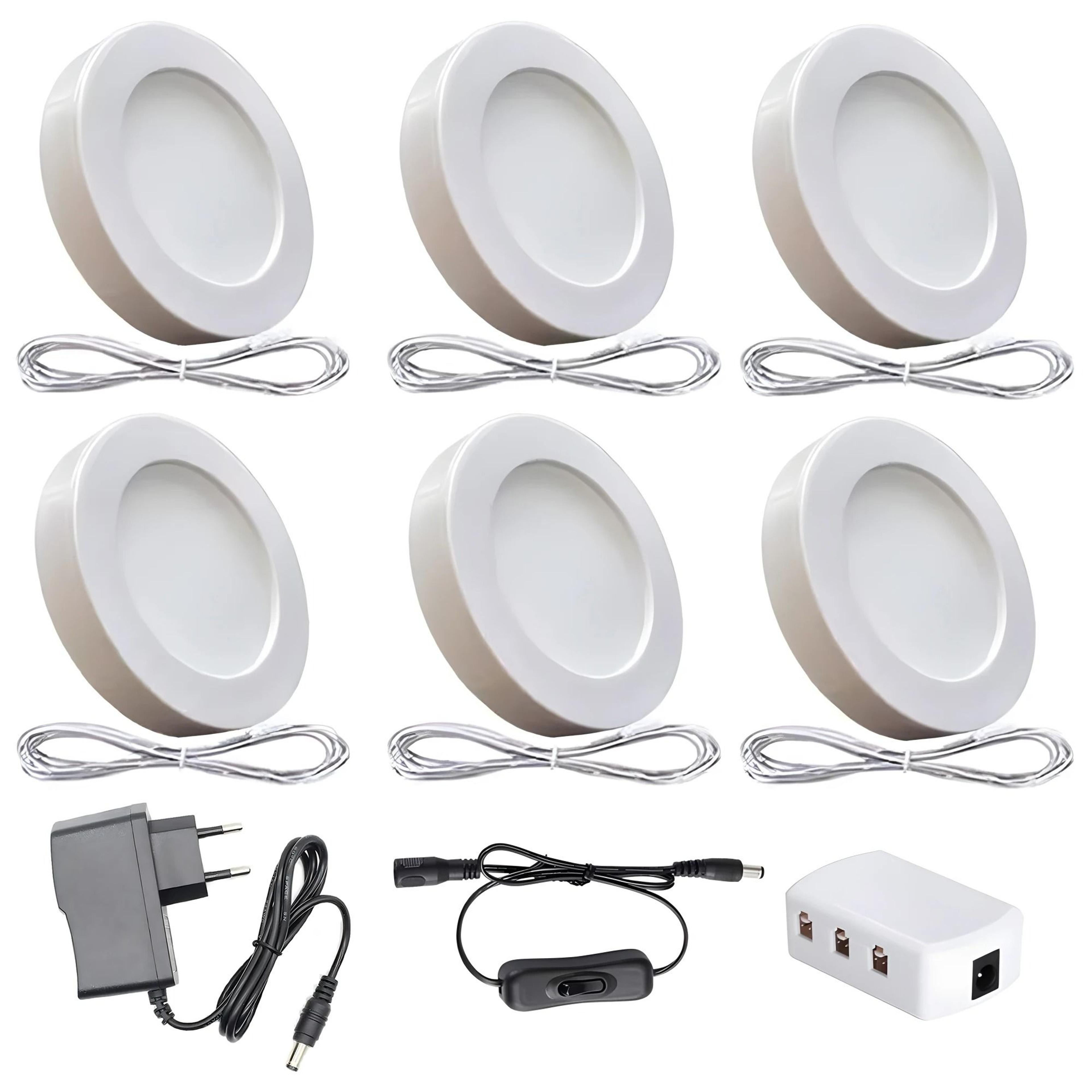 12W SurfaceMount DirectAC LED Undercabinet Puck Light Kit 7