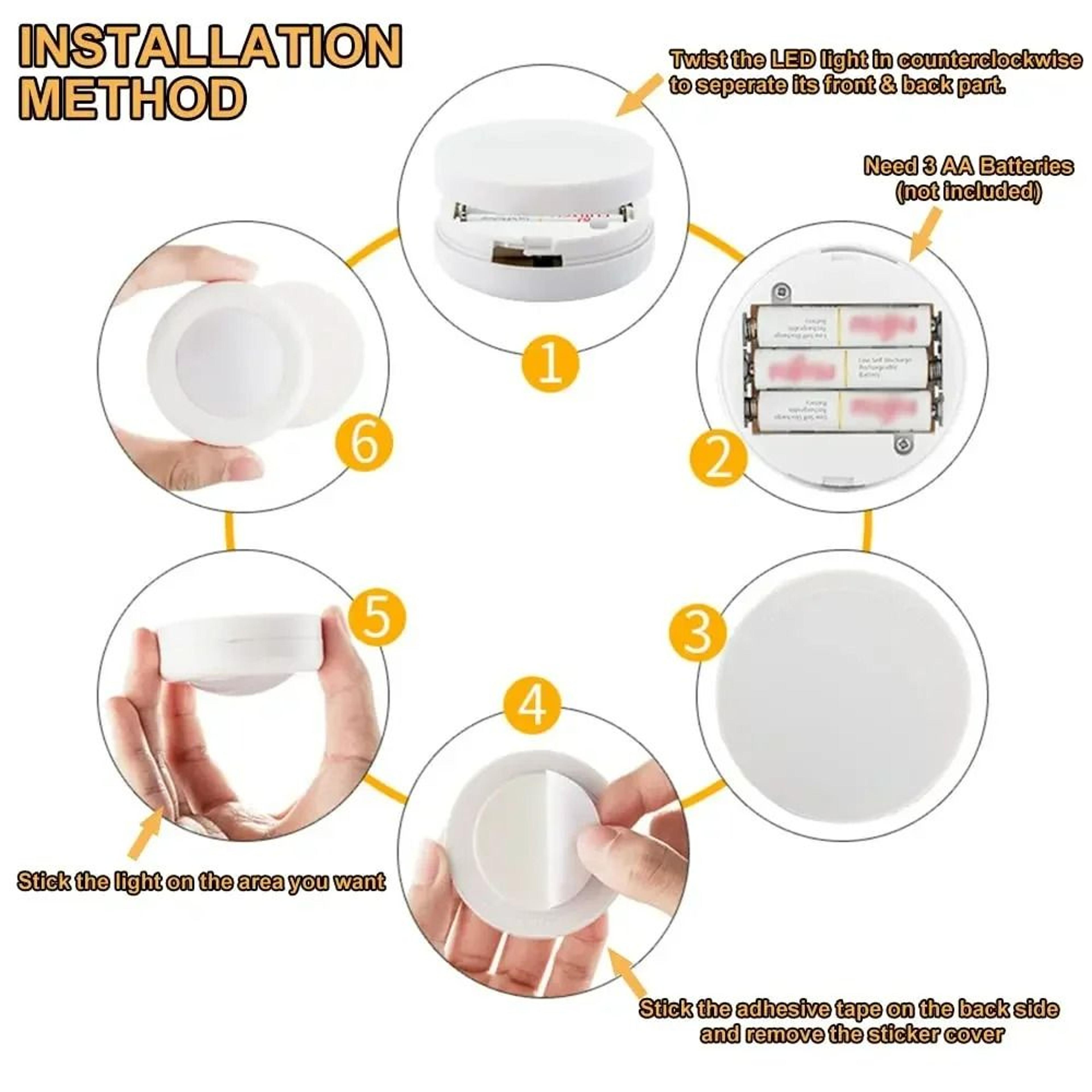 Elite Wireless LED Puck Lights With Remote Control 3 Pack 4