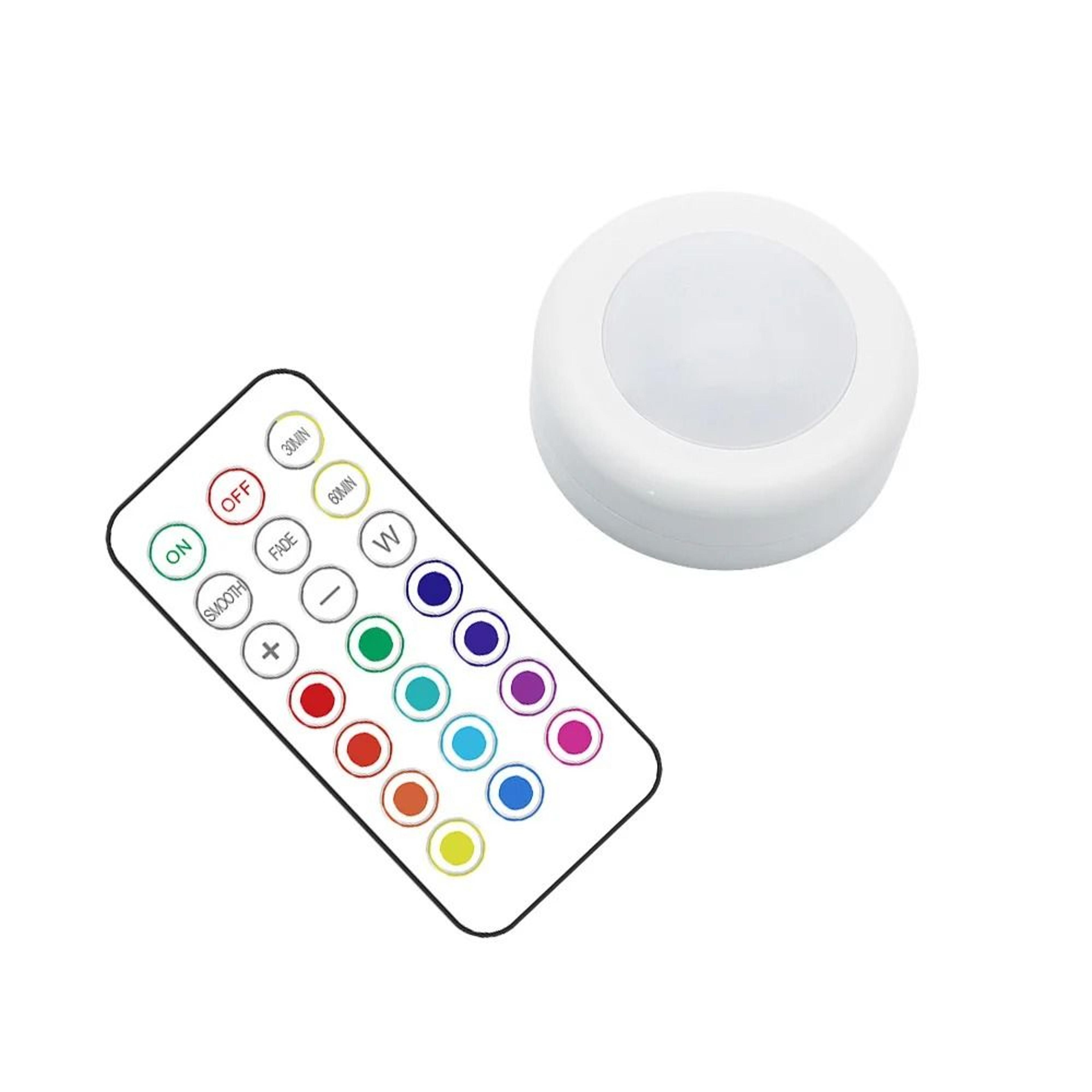 Wireless RGBW LED Puck Light With Remote Control 6