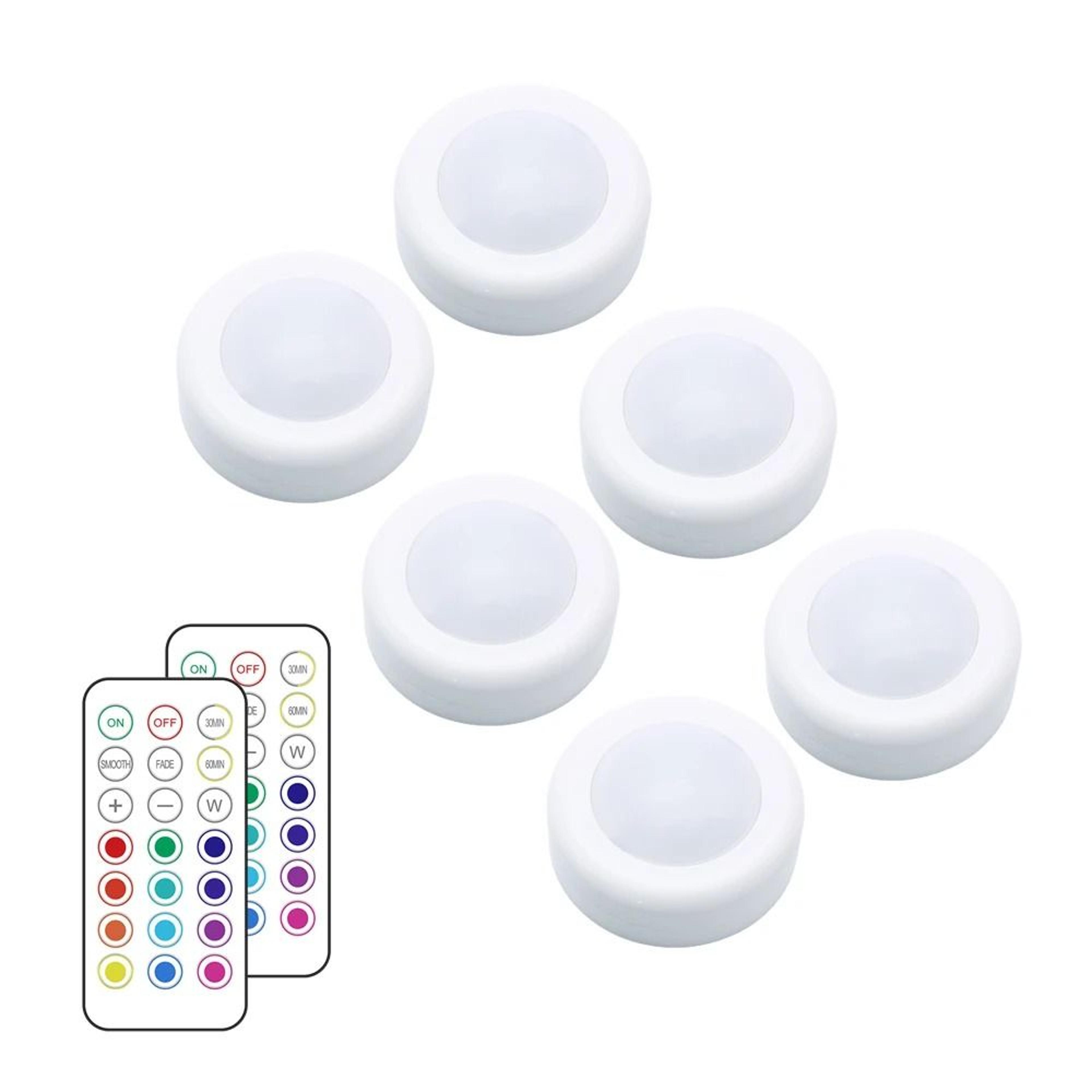 Wireless RGBW LED Puck Light With Remote Control 8